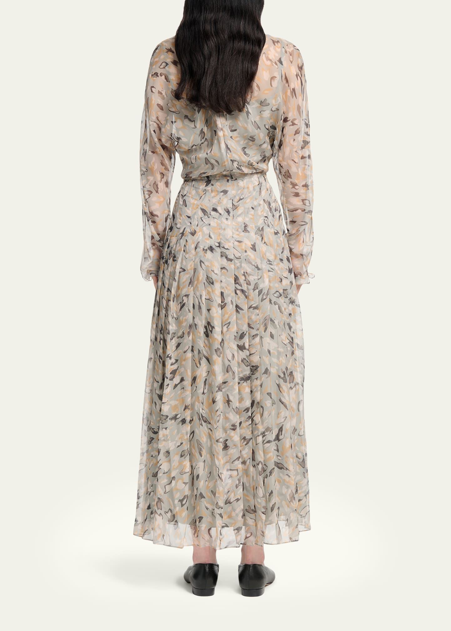 print maxi dress with sleeves Birdy Dress in Desert Sage Animal
