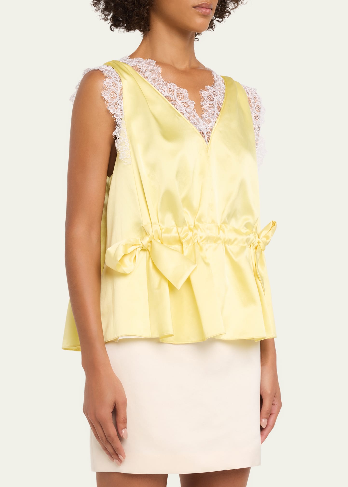 3.1 Phillip Lim Sleeveless Satin V-Neck Top - Bergdorf Goodman
