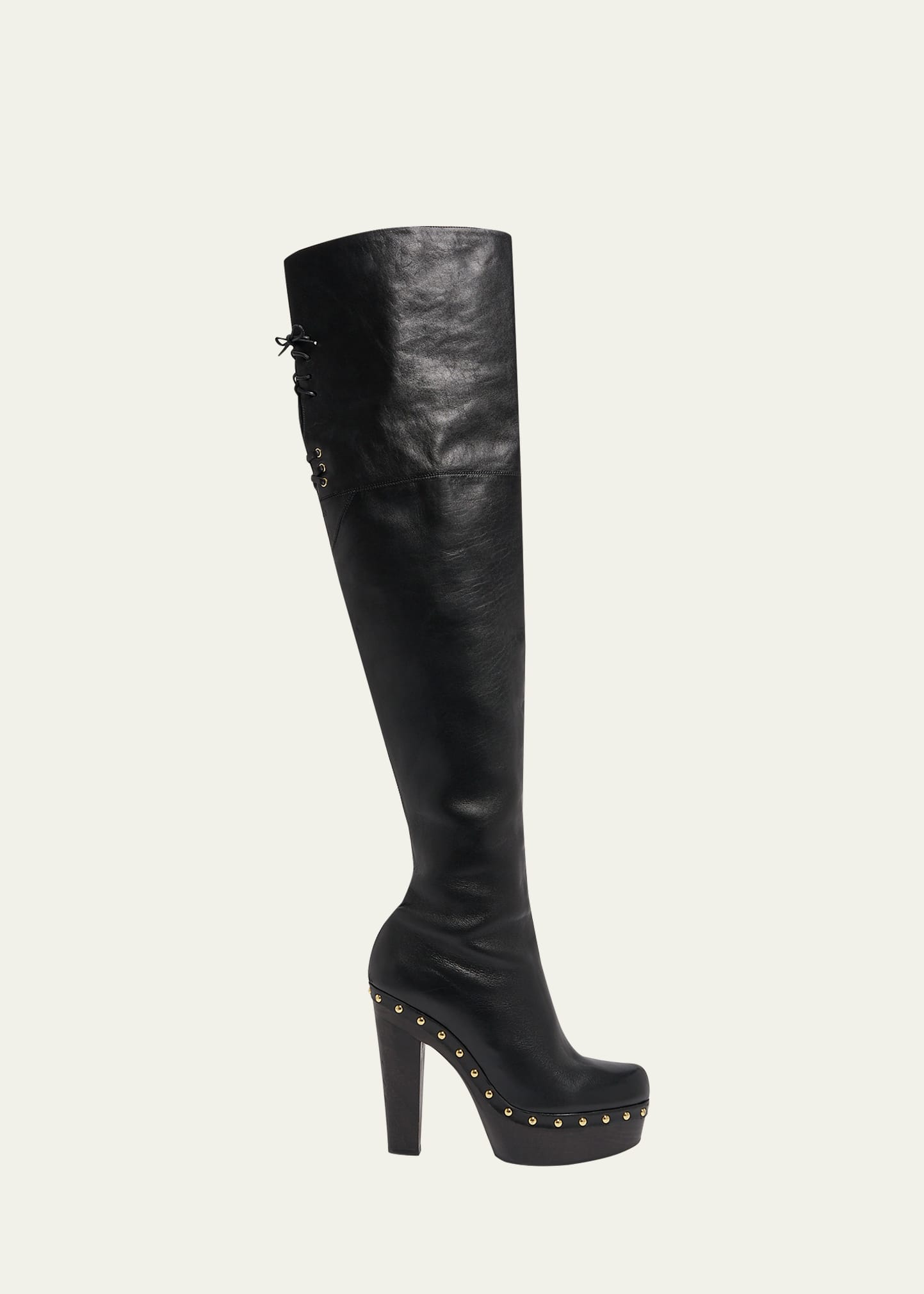 Chloe Lola Leather Over-the-Knee Clog Boots - Bergdorf Goodman