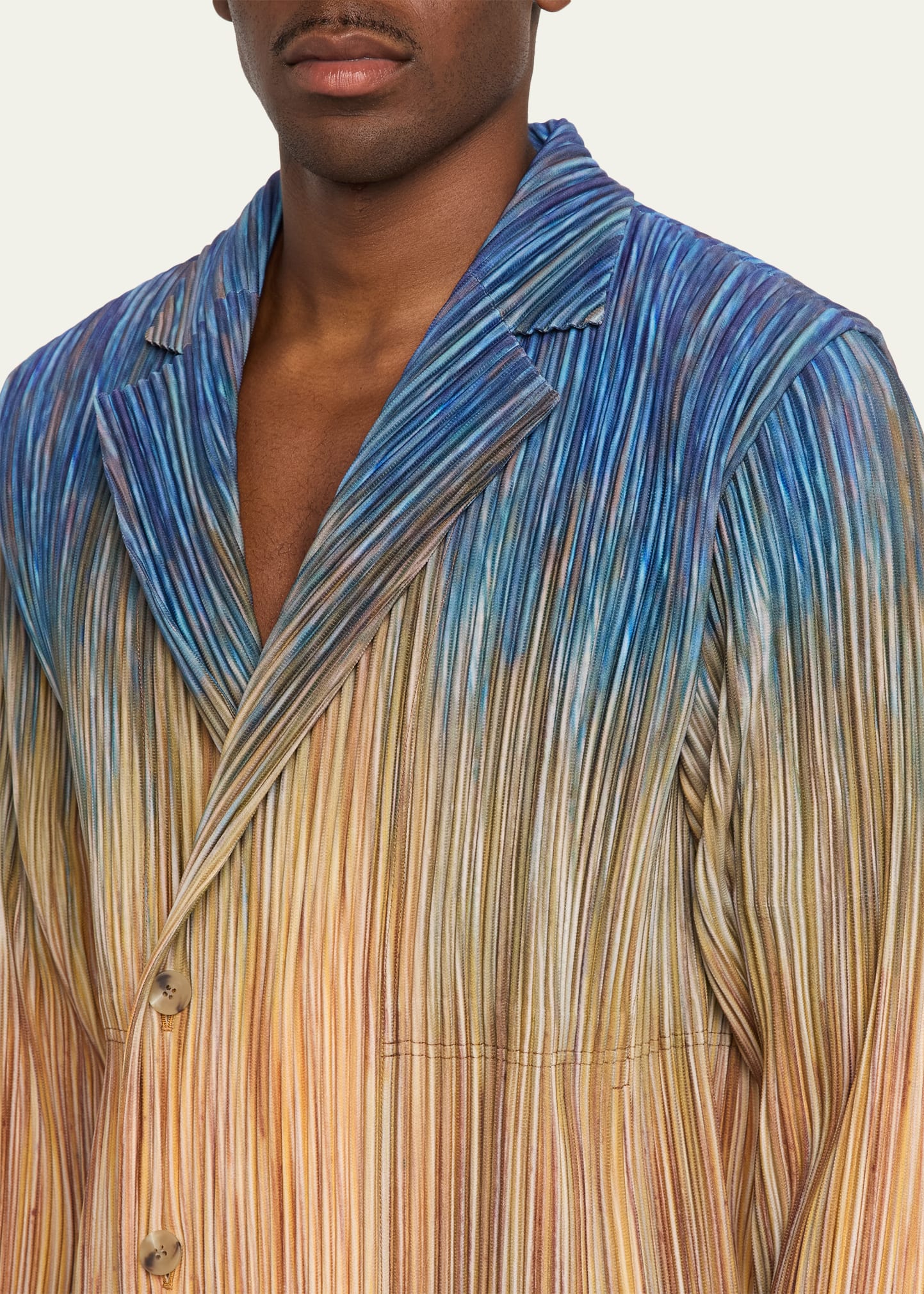HOMME PLISSE ISSEY MIYAKE AGATE 新品タグ付き Homme Plisse Issey Miyake Men's Paintbrush Agate-Print Pleated