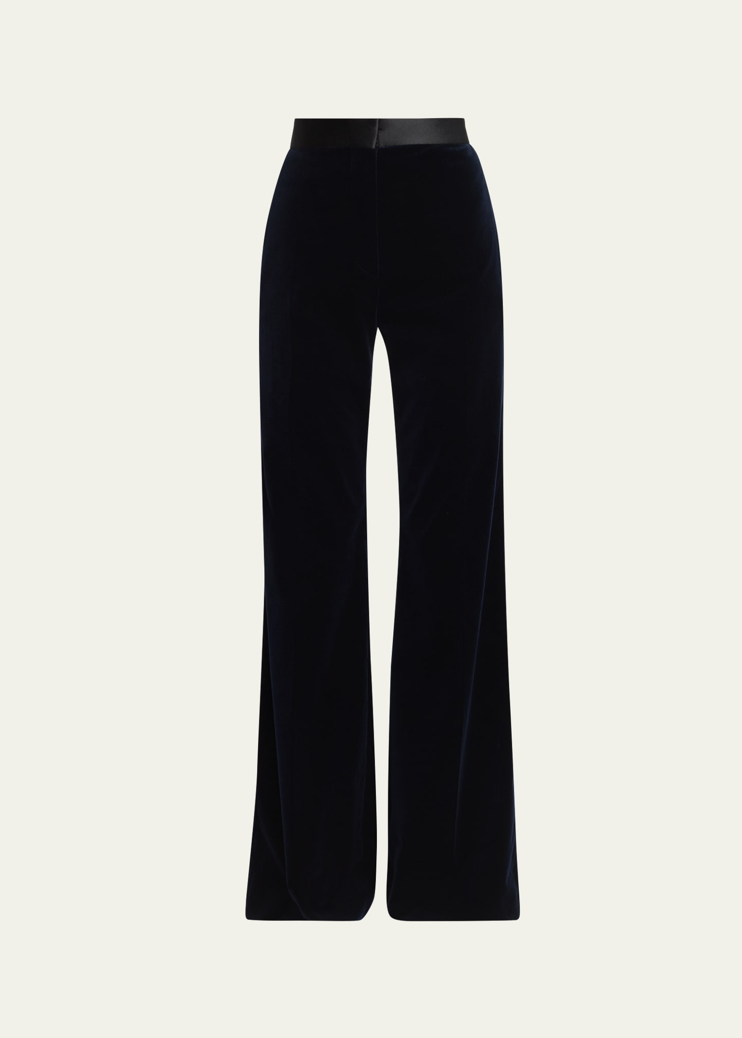 Victoria Beckham フレアパンツ スワロフスキー クラウン刺繍 Victoria Beckham Alina Tailored Velvet Flare Trousers - Bergdorf