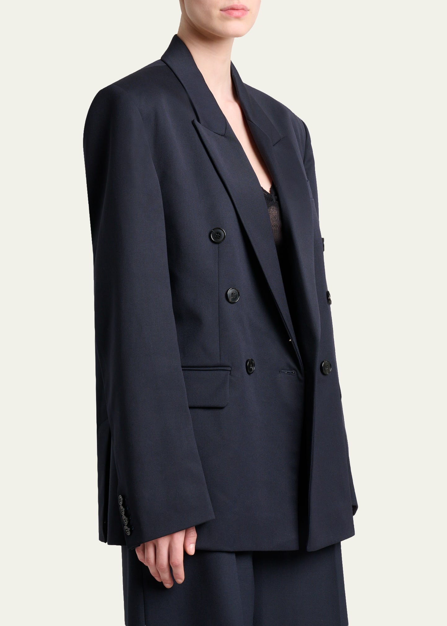 Victoria Beckham Double-Breasted Relaxed Blazer Jacket - Bergdorf