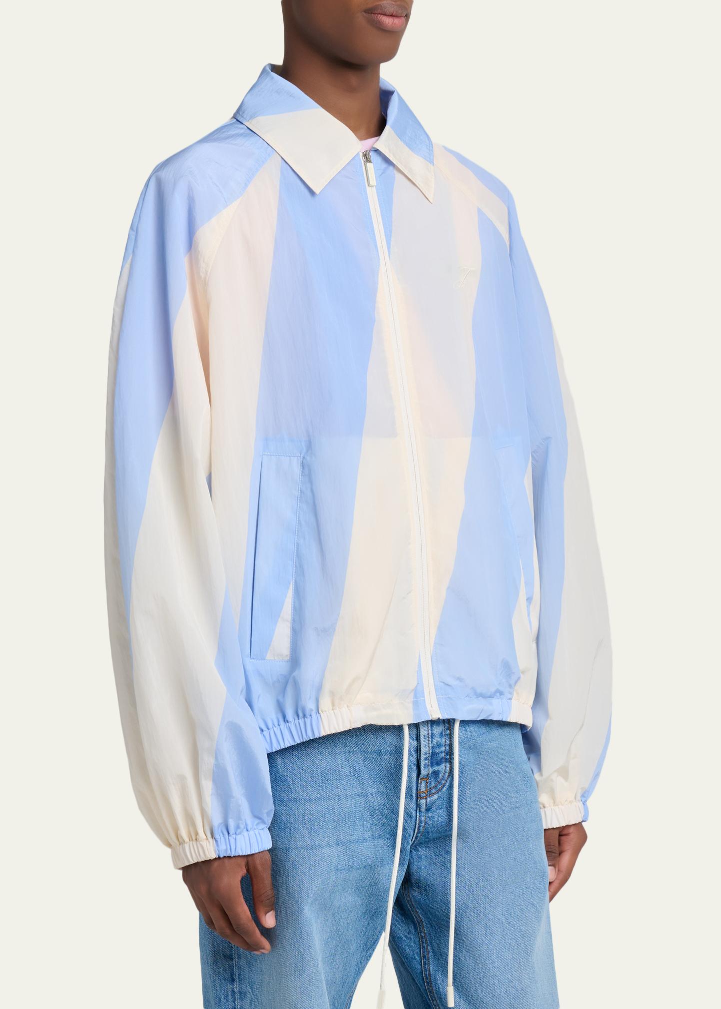 Jacquemus Men's Wide-Stripe Nylon Shirt Jacket - Bergdorf Goodman