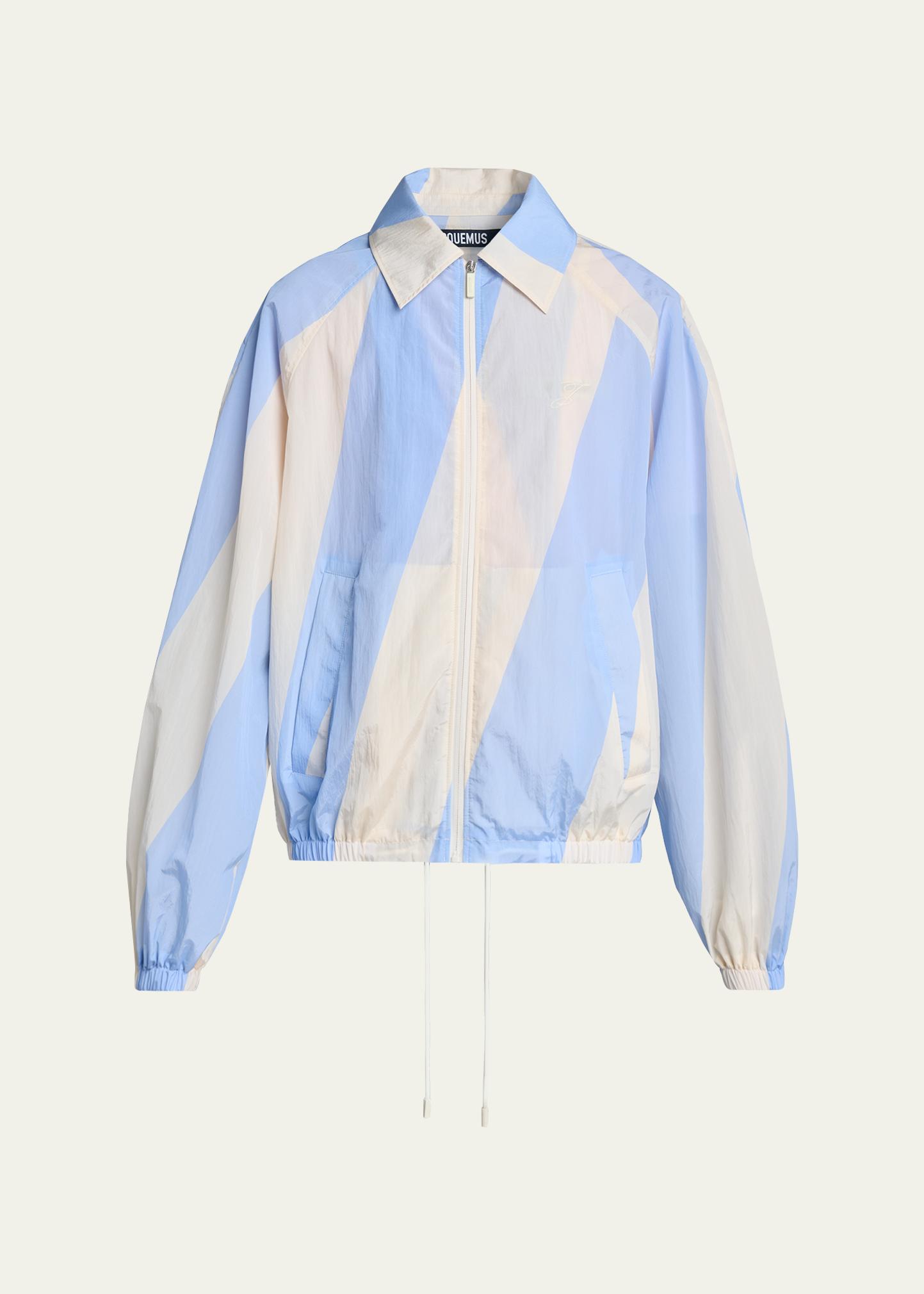 Jacquemus Men's Wide-Stripe Nylon Shirt Jacket - Bergdorf Goodman