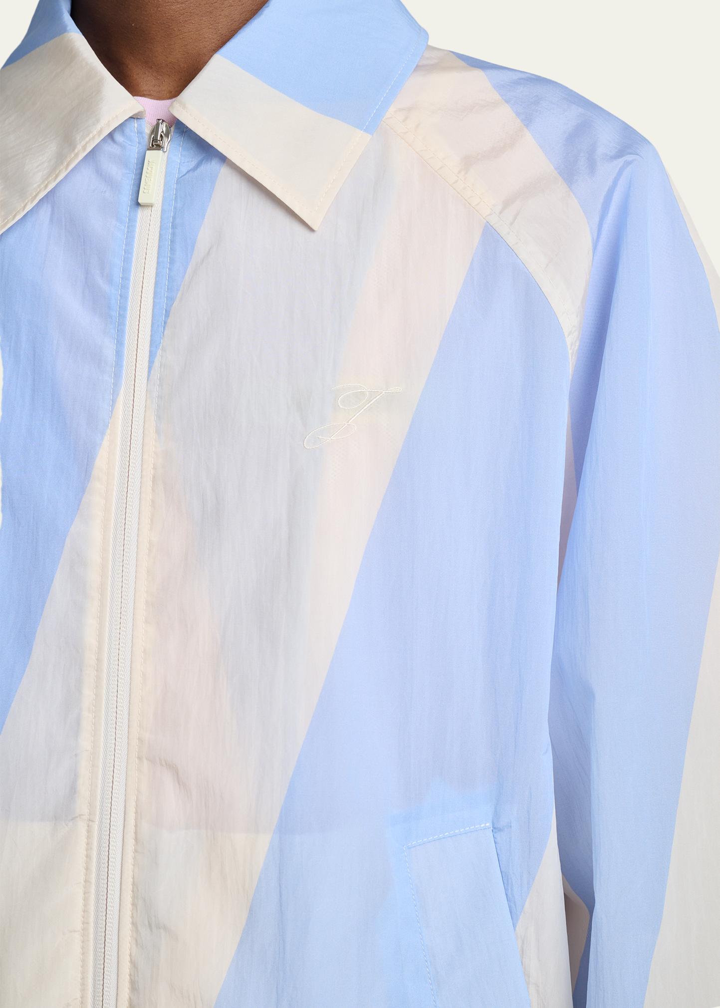 Jacquemus Men's Wide-Stripe Nylon Shirt Jacket - Bergdorf Goodman