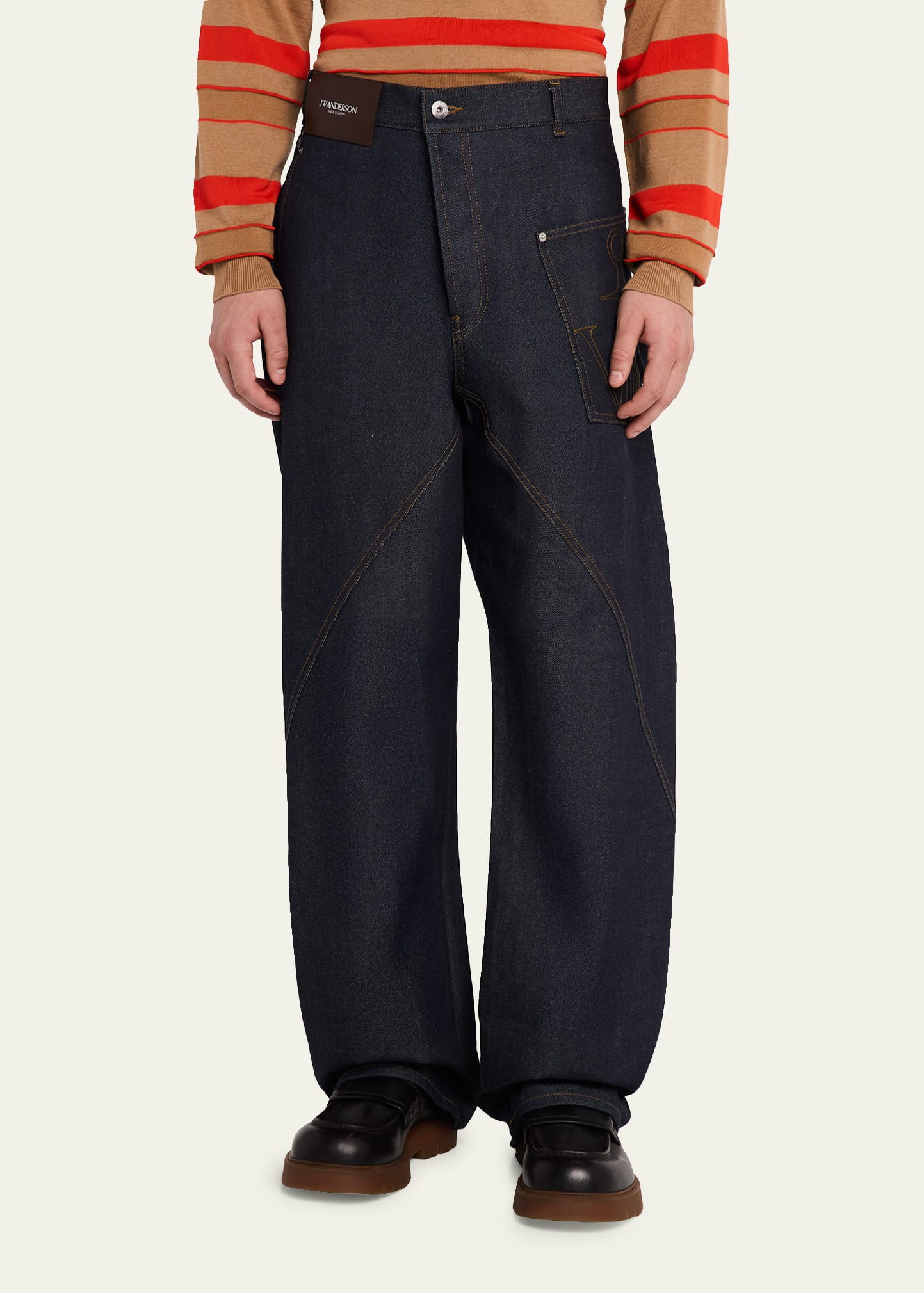 JW Anderson Men's Twisted Workwear Denim Jeans - Bergdorf Goodman