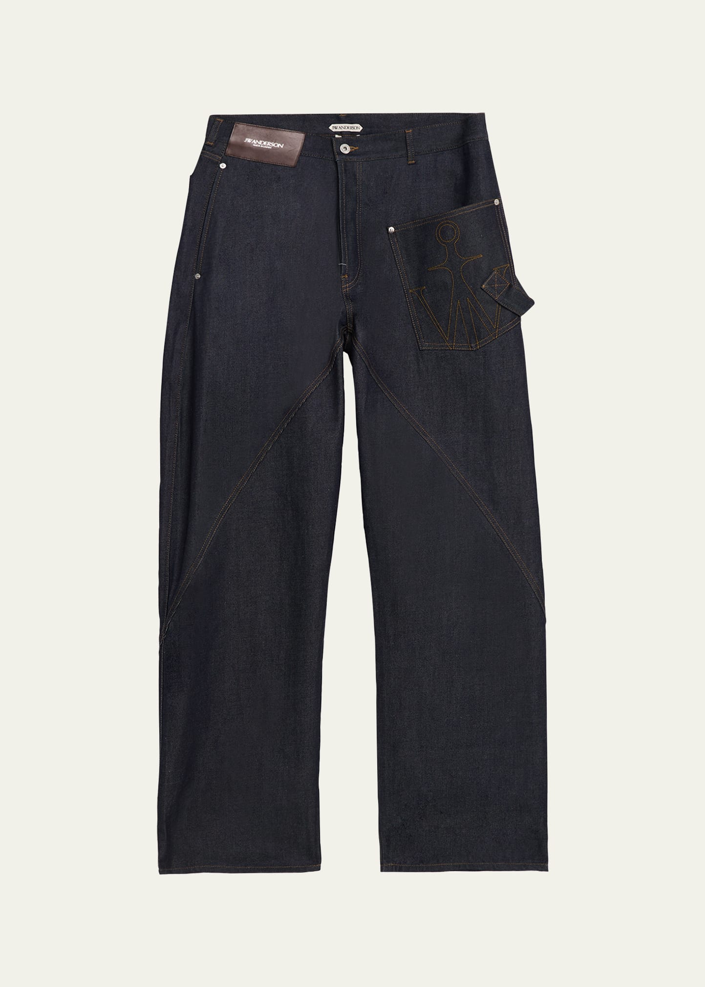JW Anderson Men's Twisted Workwear Denim Jeans - Bergdorf Goodman
