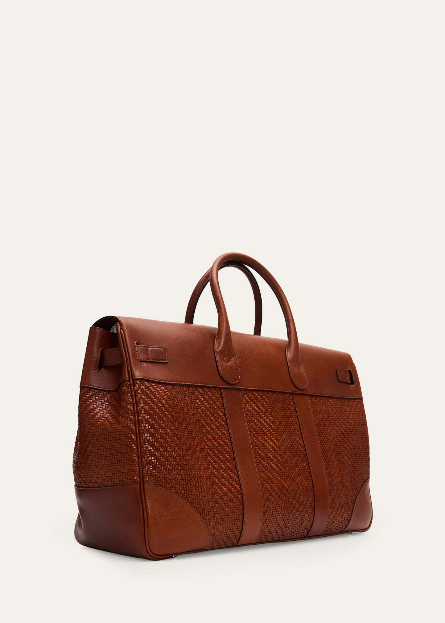 Brunello Cucinelli Men's Braided Leather Duffel Bag - Bergdorf Goodman
