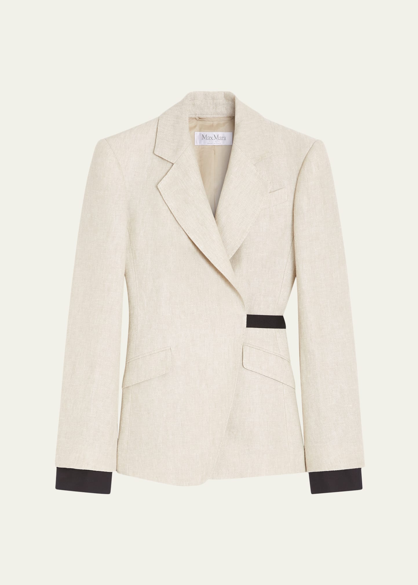 Max Mara Neutro Wrap-Front Linen Drill Blazer - Bergdorf Goodman