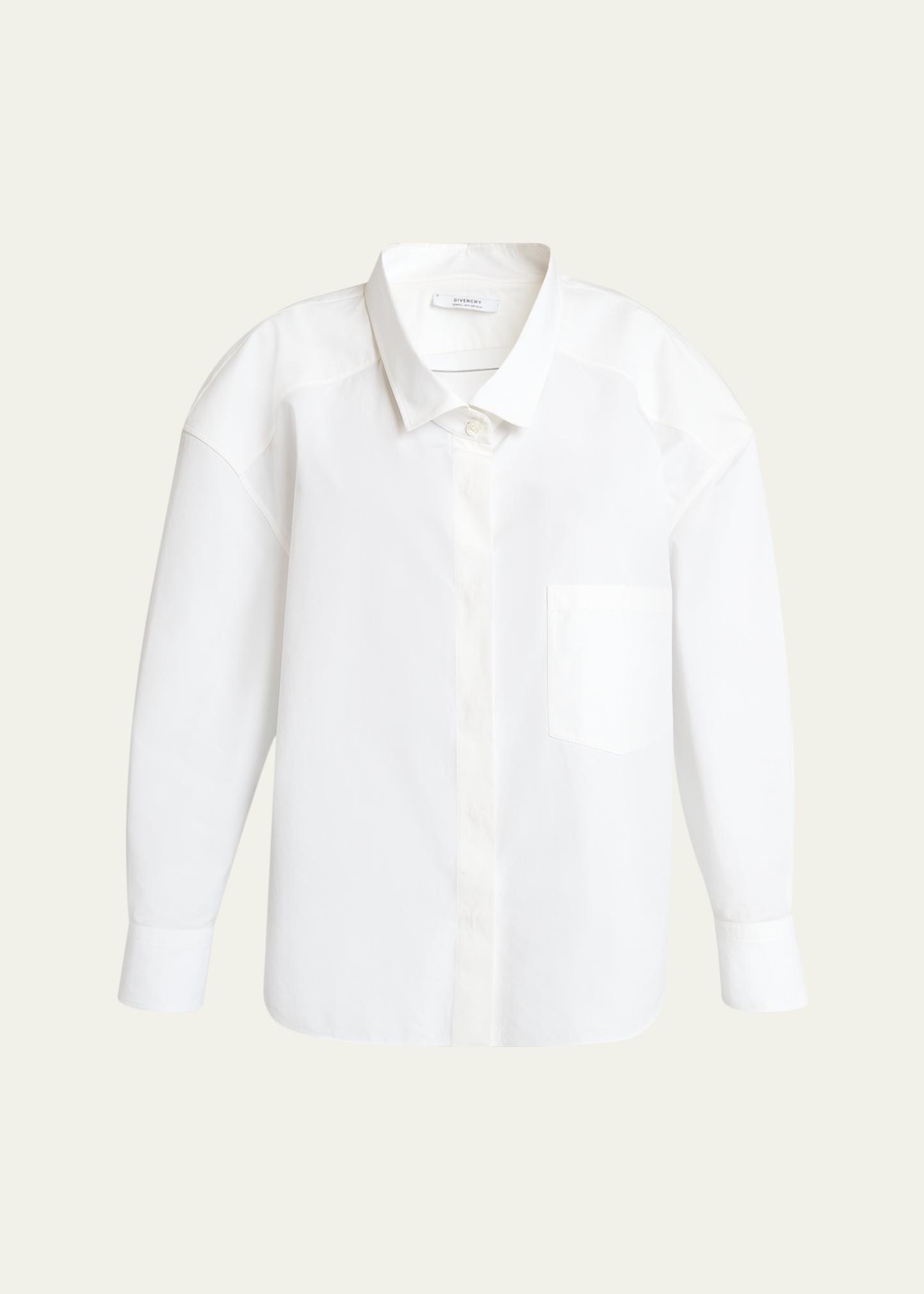 Givenchy Wide-Collar Cotton Poplin Oversized Shirt - Bergdorf Goodman