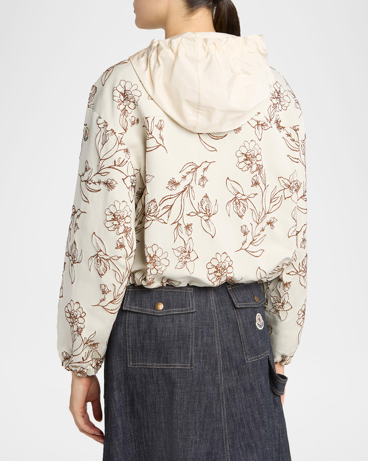 Moncler Nepeta Hooded Floral Print Jacket - Bergdorf Goodman