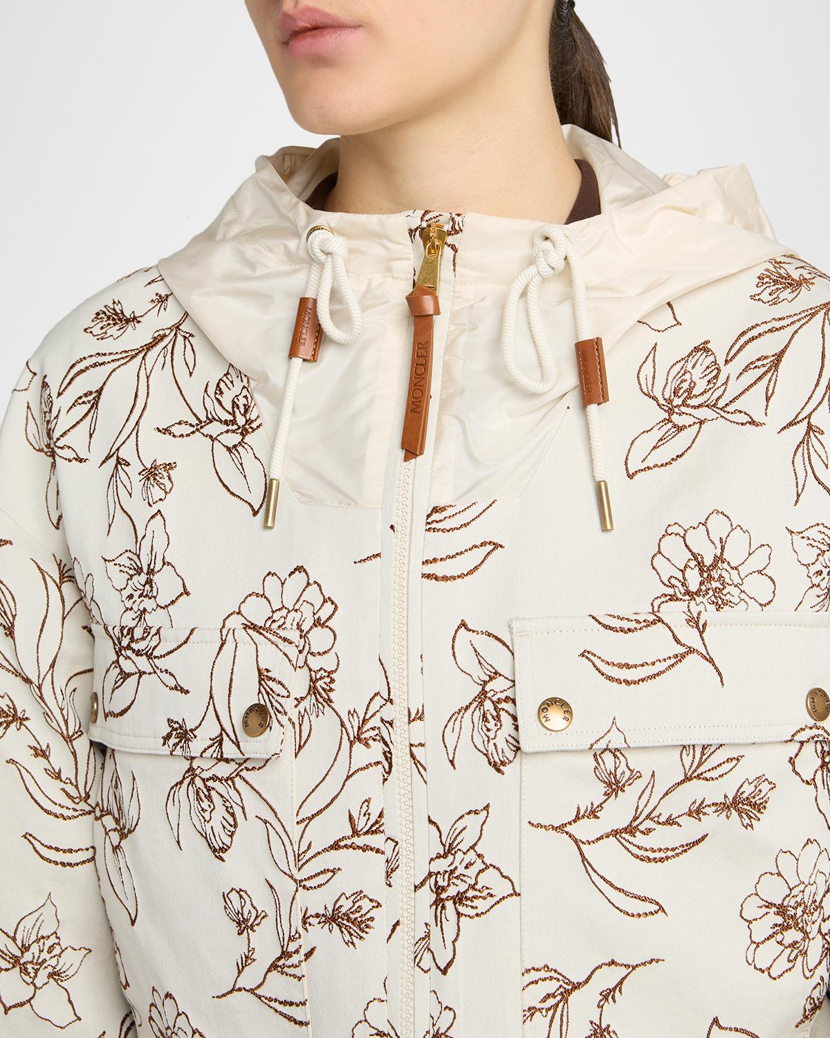 Moncler Nepeta Hooded Floral Print Jacket - Bergdorf Goodman