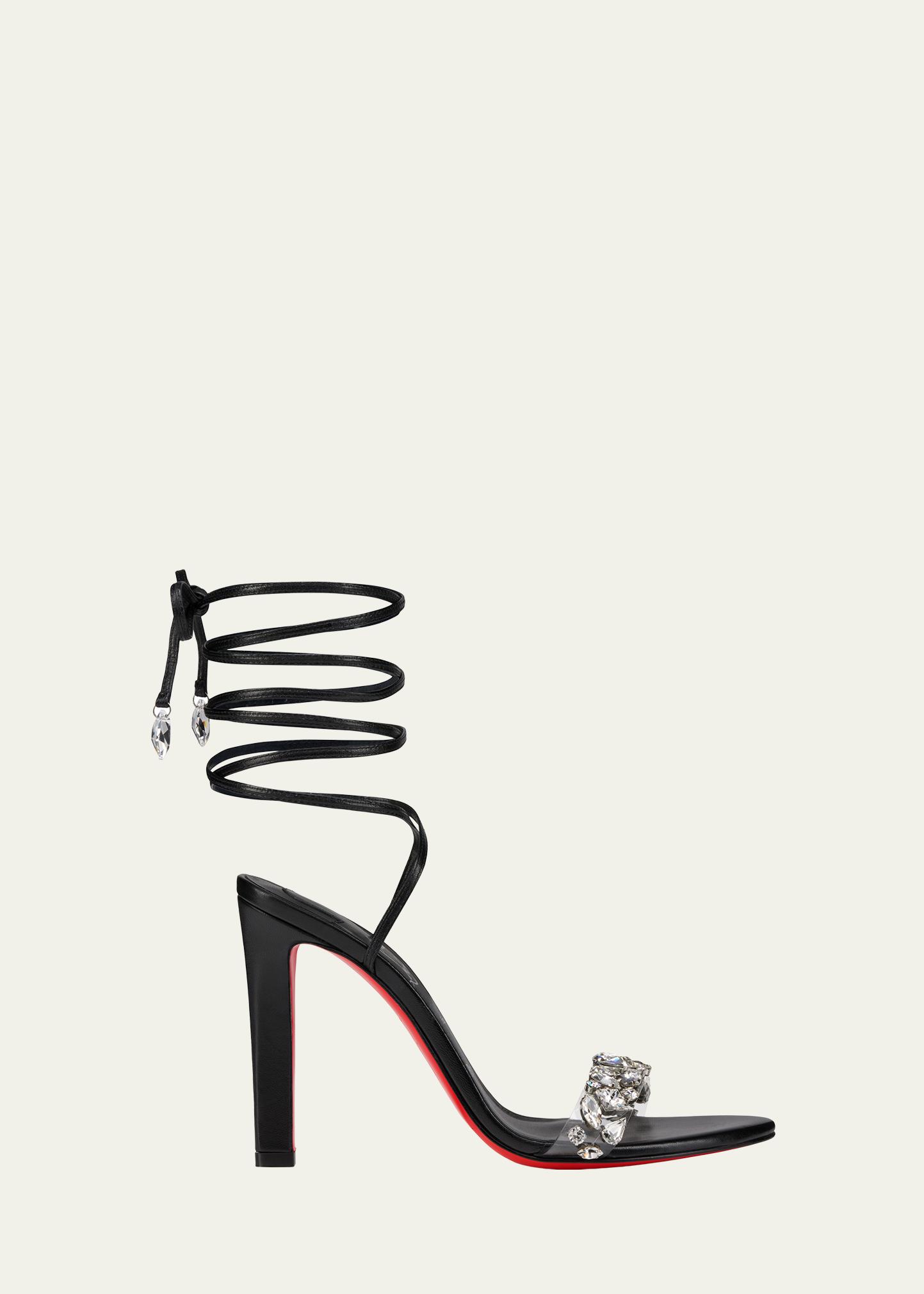 Christian Louboutin 100mm Fanny Jolly Embellished Leather Ankle
