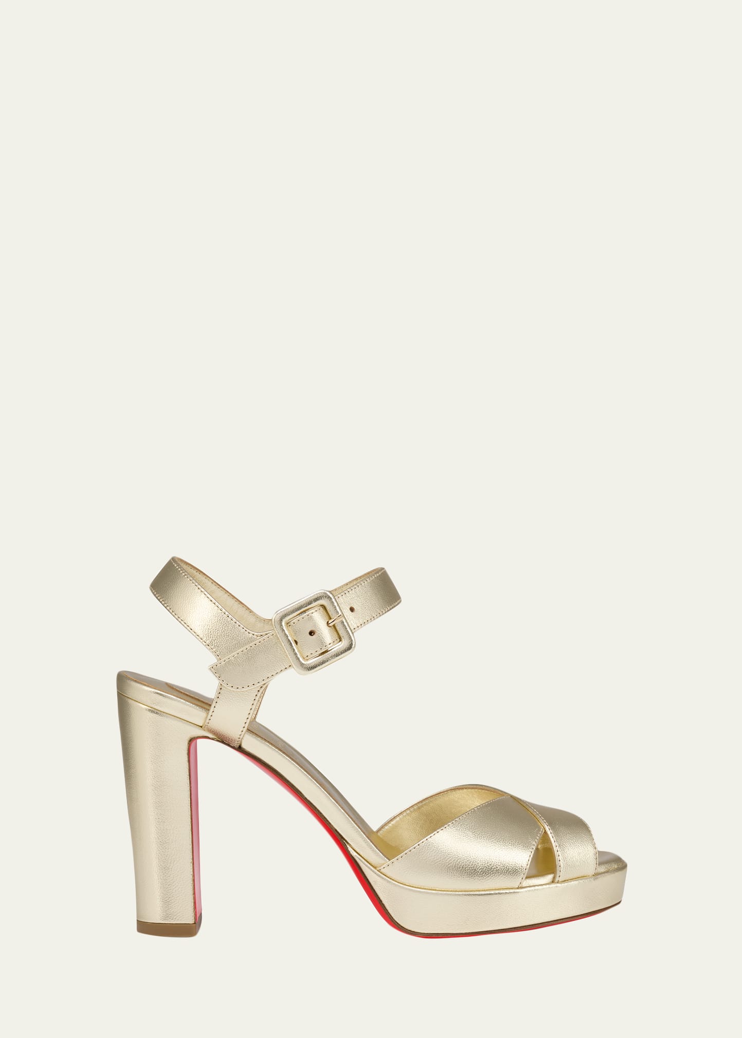 Christian Louboutin 100mm Cora Metallic Nappa Leather Platform