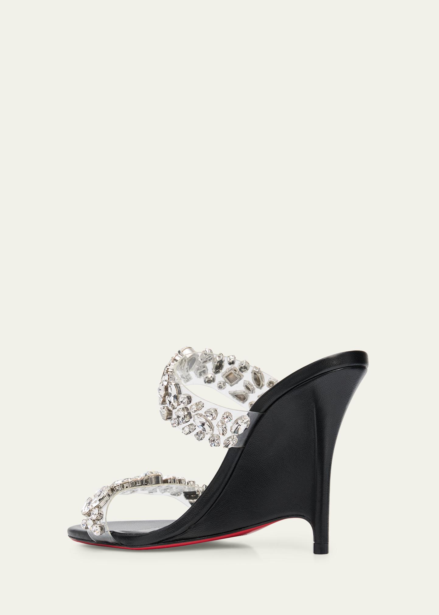 Christian Louboutin 100mm Solo Zee Embellished Leather Wedge
