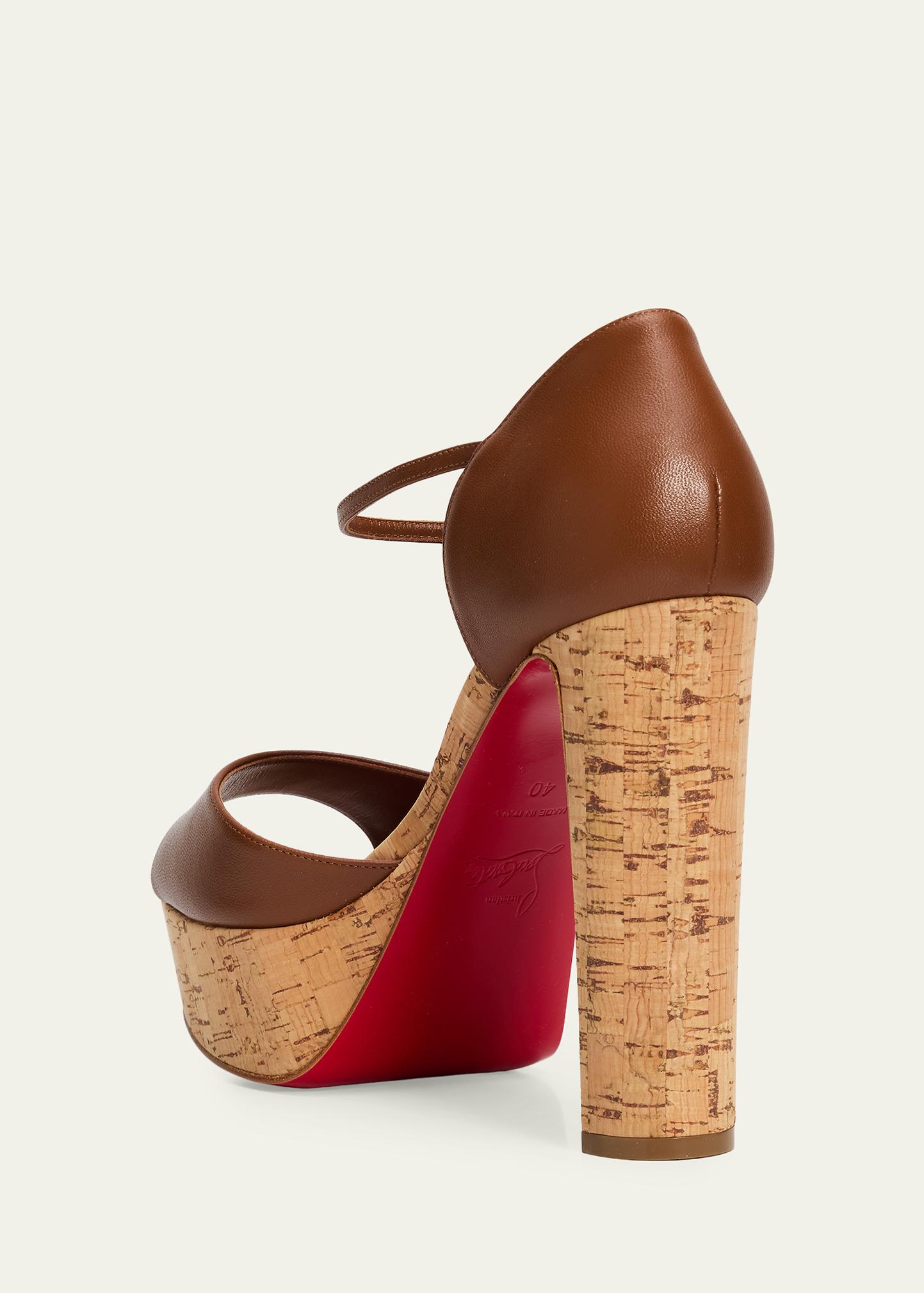 Christian Louboutin 130mm Sandaloo Leather Platform Sandals