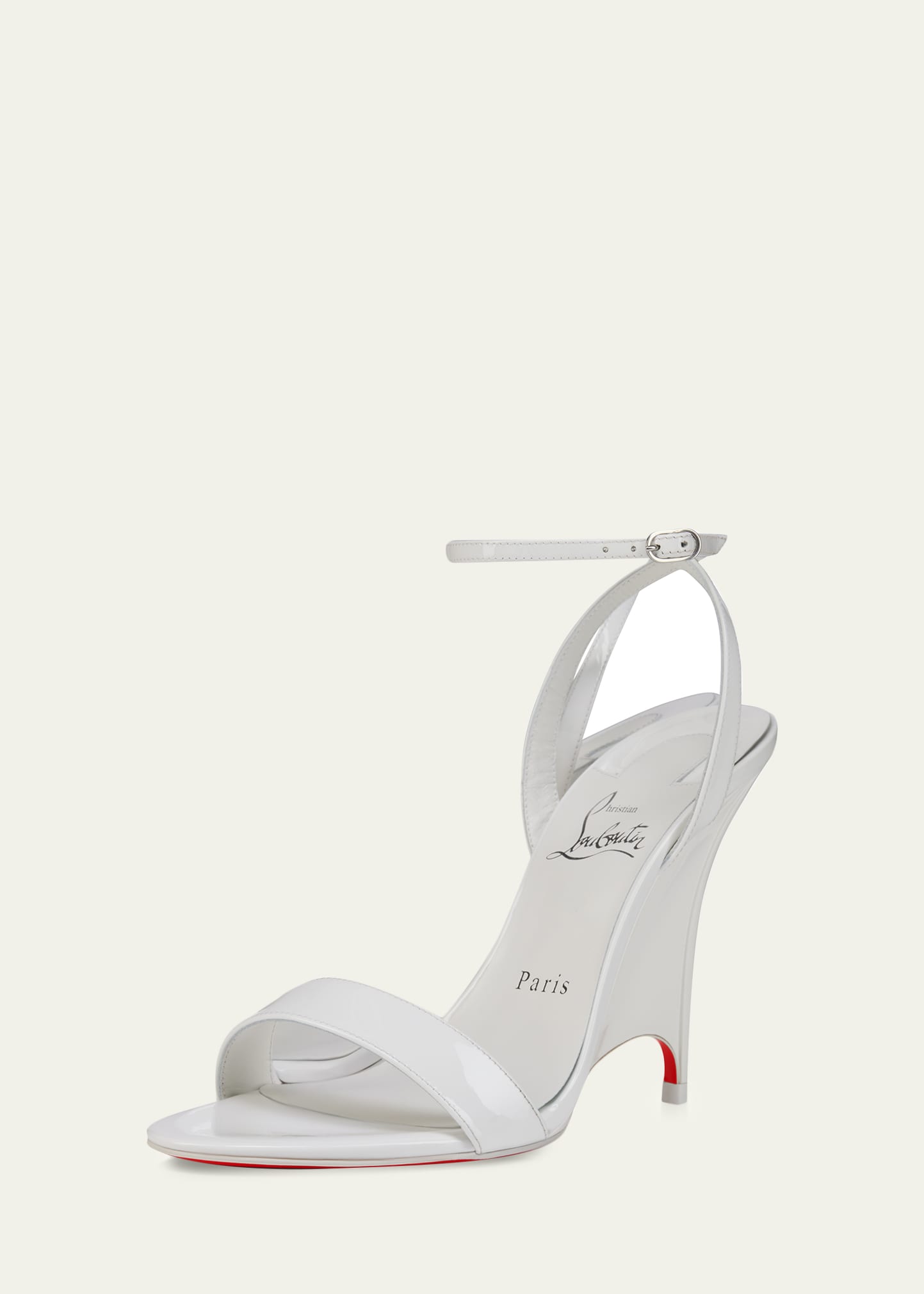 Christian Louboutin 100mm Zeezeenella Patent Leather Wedge Sandals