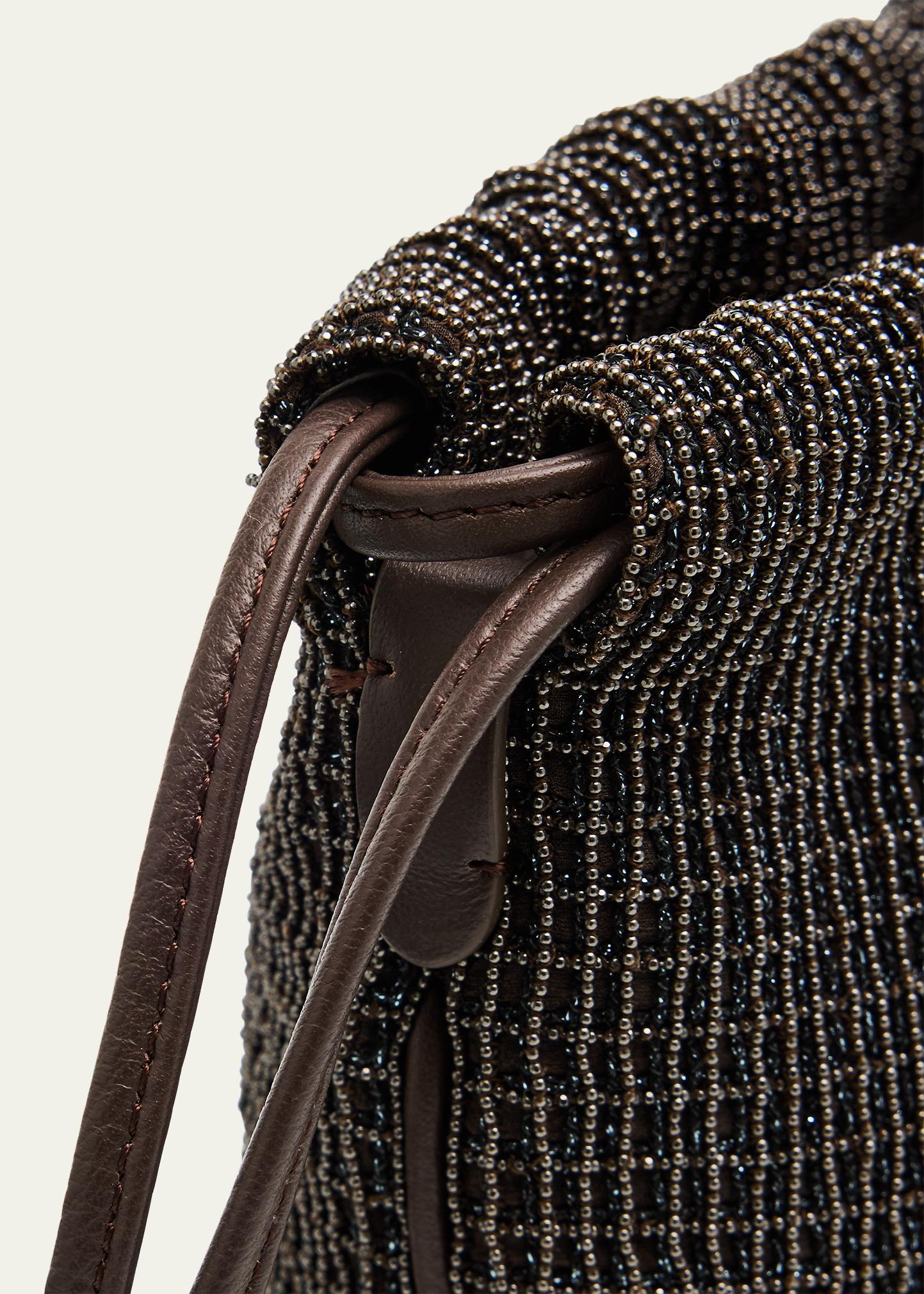 Brunello Cucinelli 3D Monili Net Embroidered Pochette Bag in