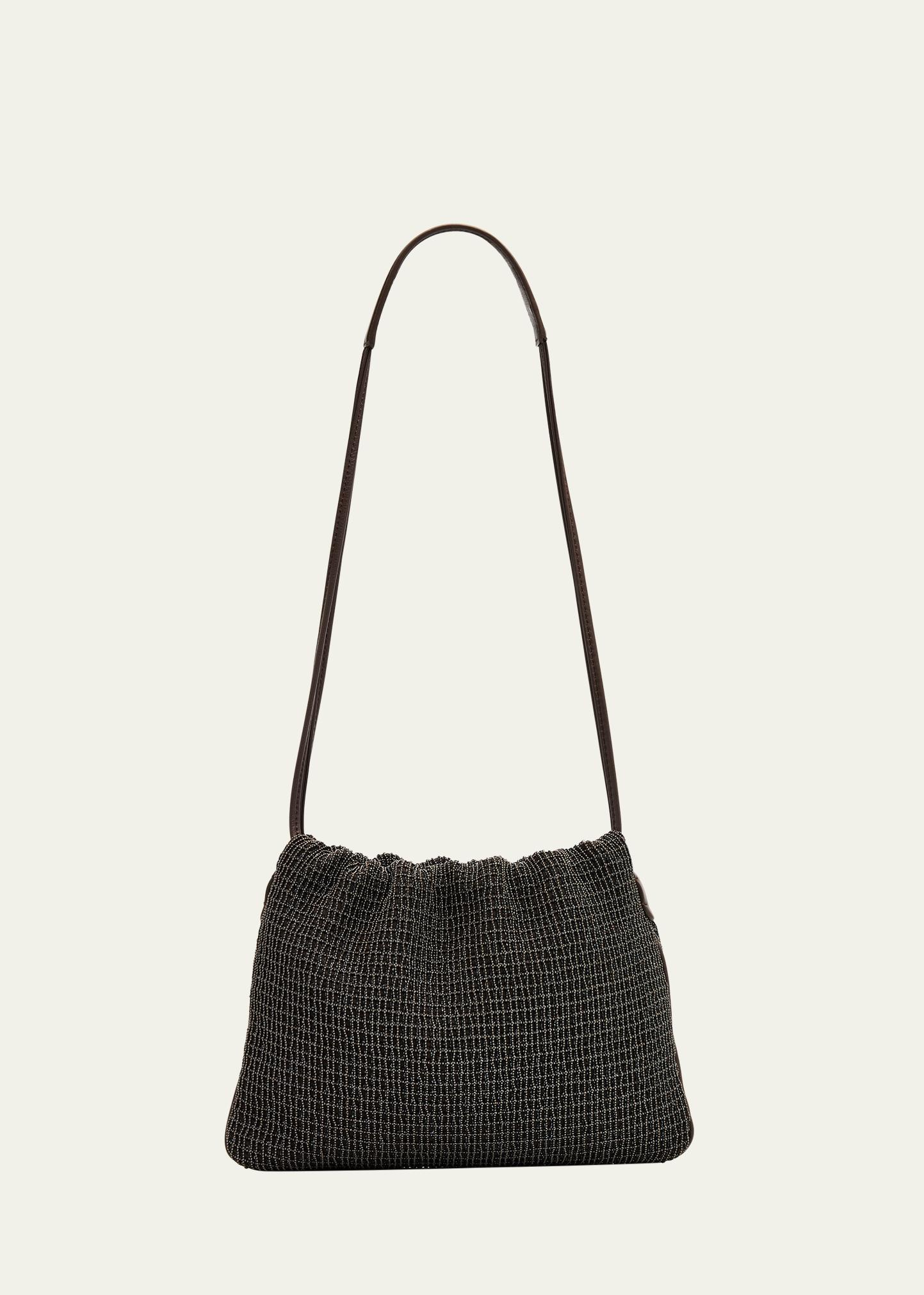 Brunello Cucinelli 3D Monili Net Embroidered Pochette Bag in