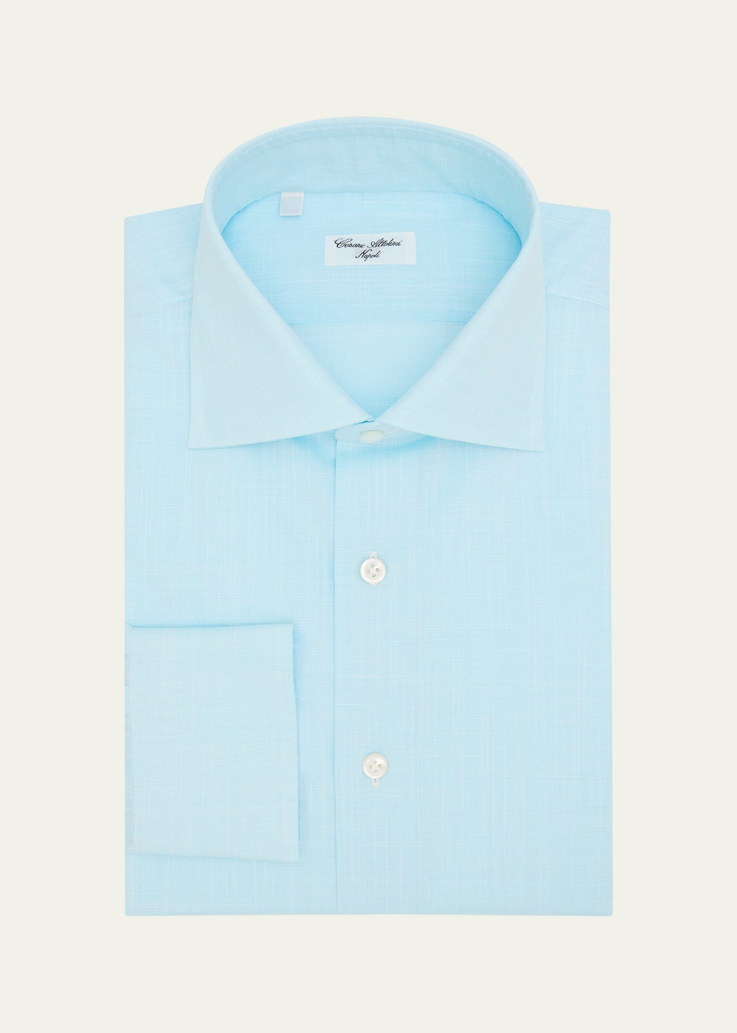 Cesare Attolini Men's Slubbed Check Cotton Dress Shirt - Bergdorf Goodman