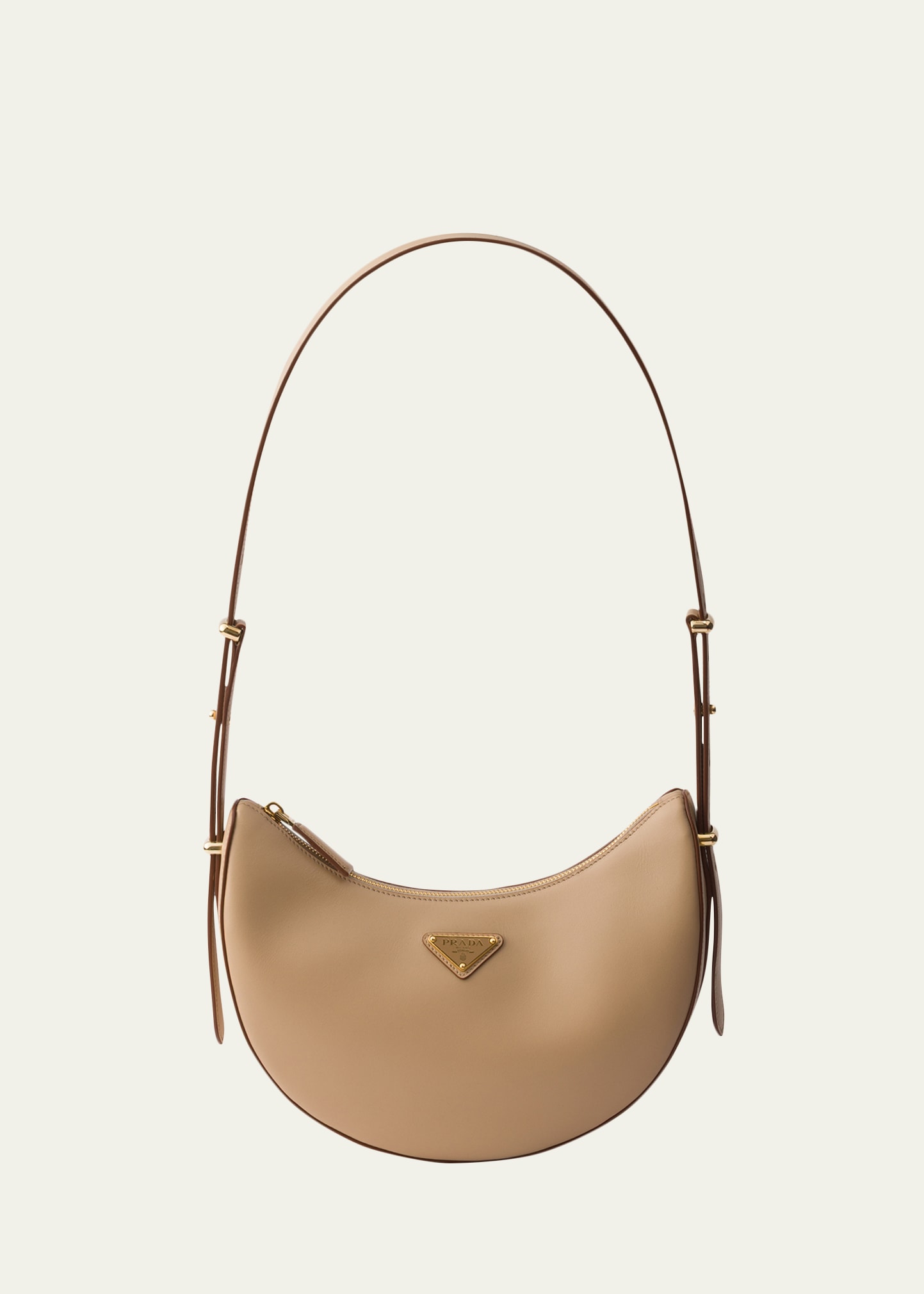 Prada Arque Leather Half-Moon Shoulder Bag - Bergdorf Goodman