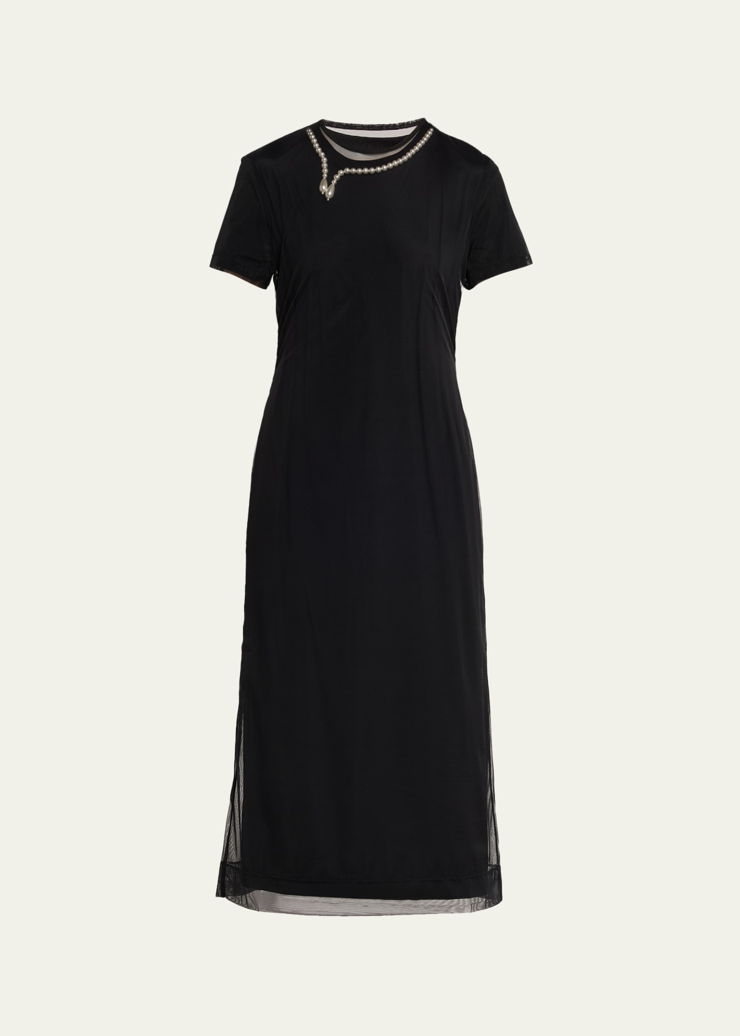black midi t shirt dress The Muscle Tee Midi Dress