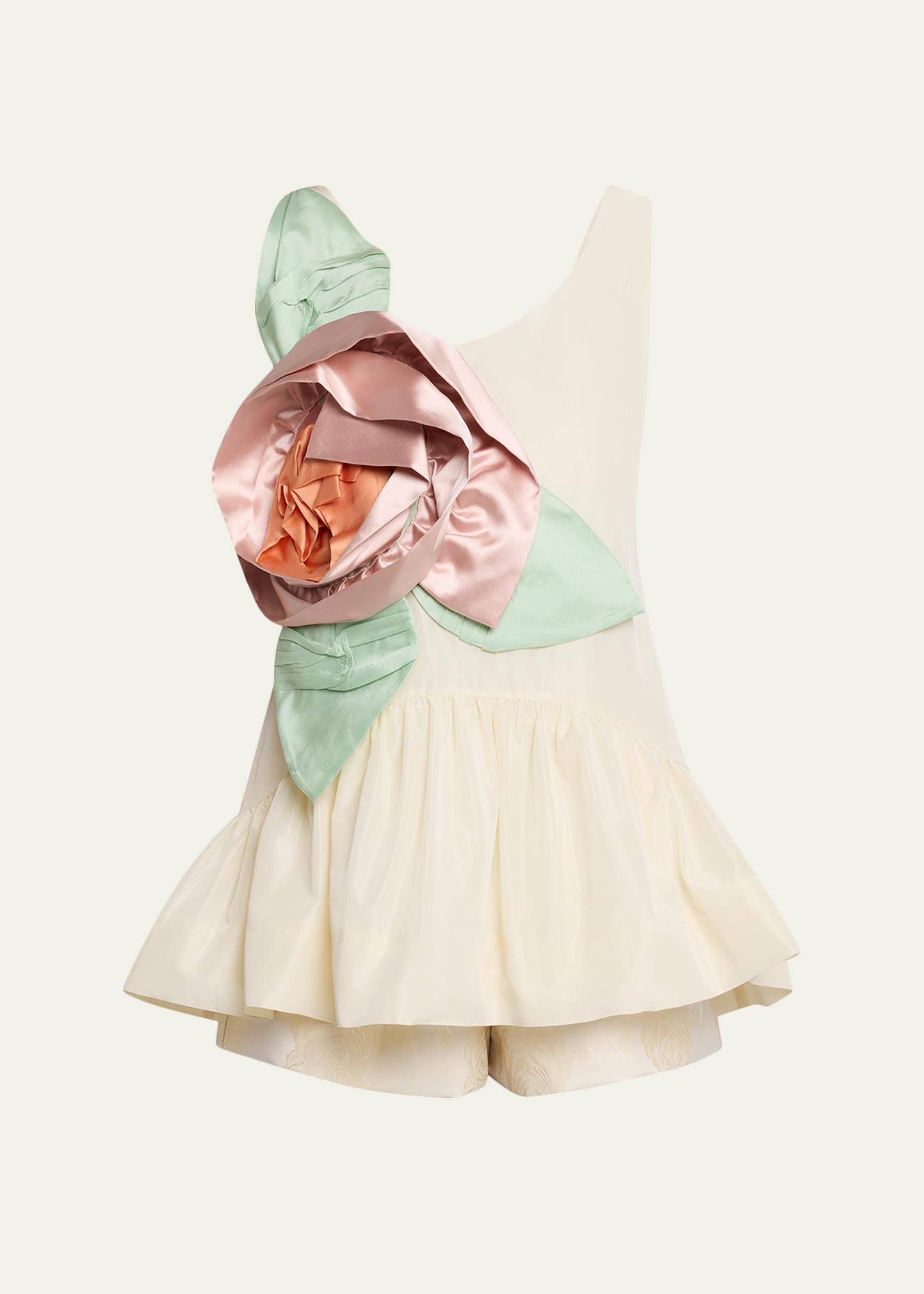 Simone Rocha Pressed Rosette Bubble Peplum Top - Rosette Peplum Top