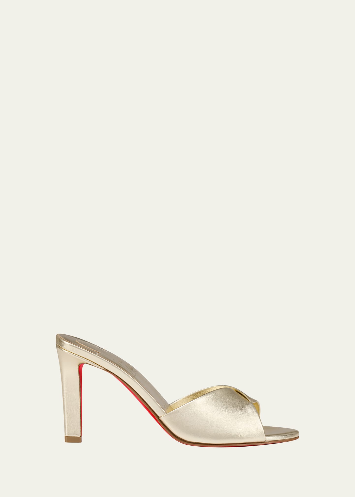 Christian Louboutin 85mm Fanny Metallic Leather Slide Sandals