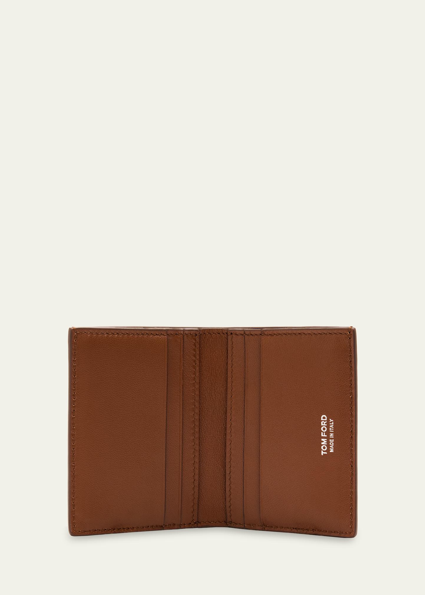 TOM FORD Men's Croc-Embossed Leather Folding Card Holder