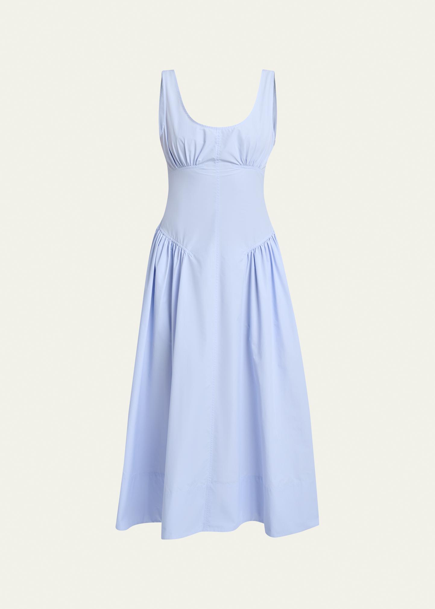 Proenza Schouler White Label Kendall Drop-Waist Cotton Midi Dress