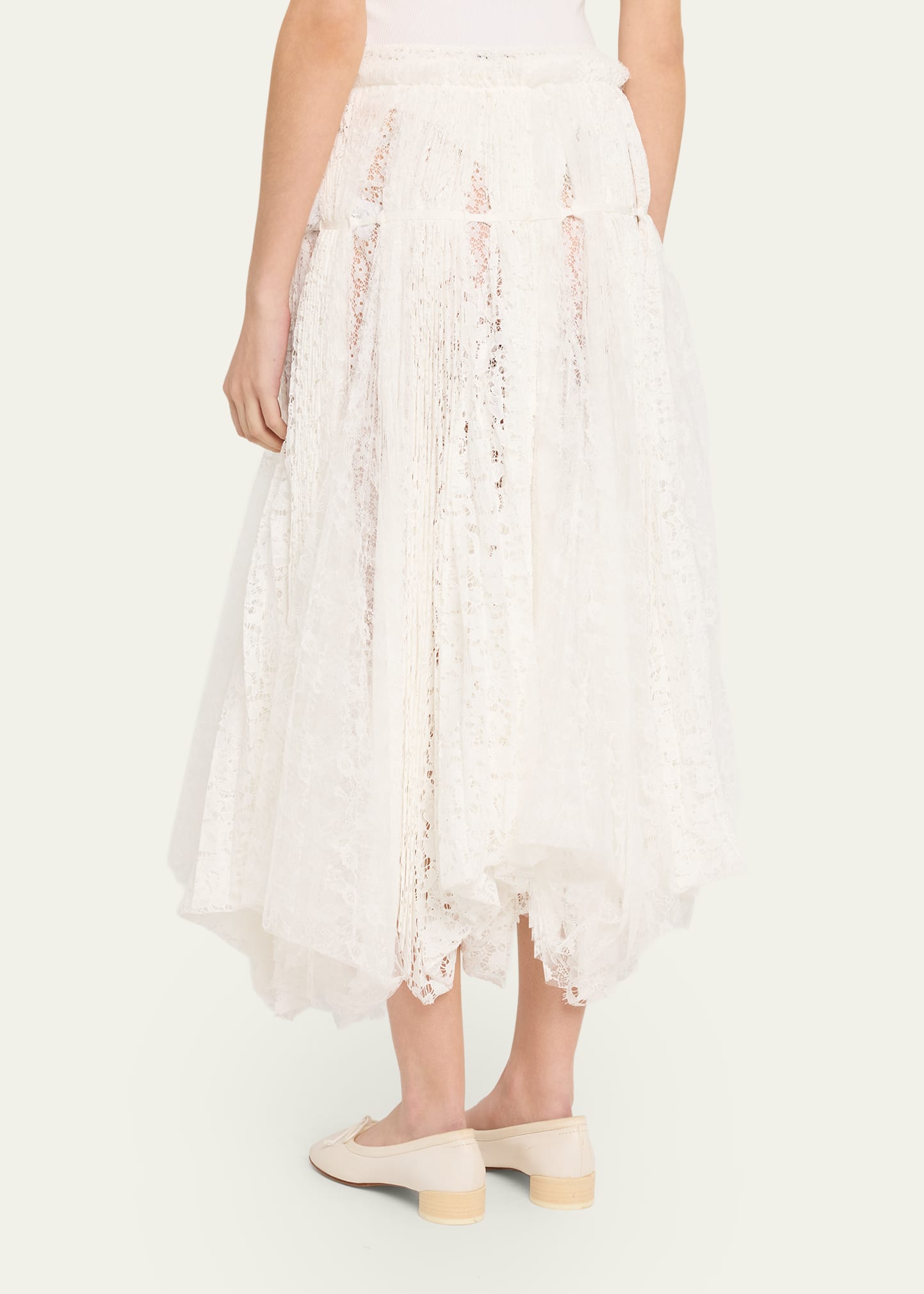 新品　bow.a SHEER JAQUARD SKIRT Sサイズ JW Anderson Mixed Lace Asymmetric Midi Skirt - Bergdorf Goodman