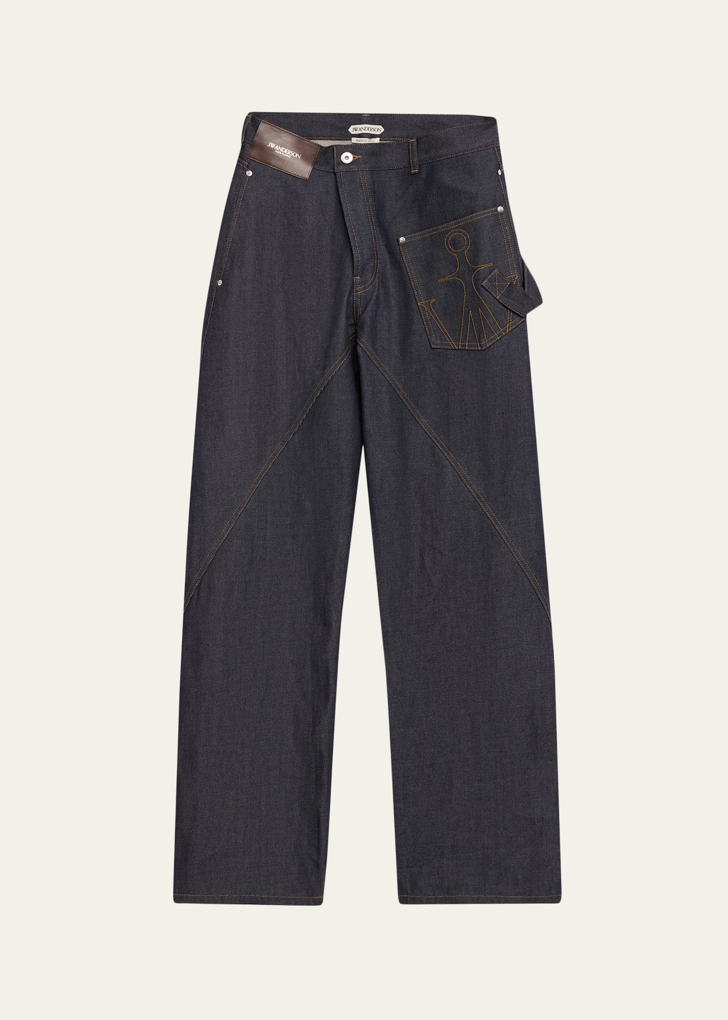 JW Anderson Twisted Straight-Leg Workwear Jeans - Bergdorf Goodman