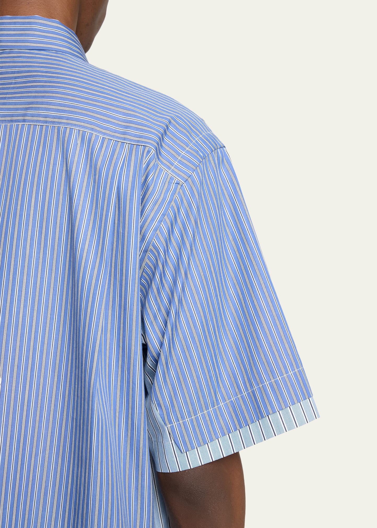 SACAI Men's Colorblock Striped Poplin Short-Sleeve Sport Shirt