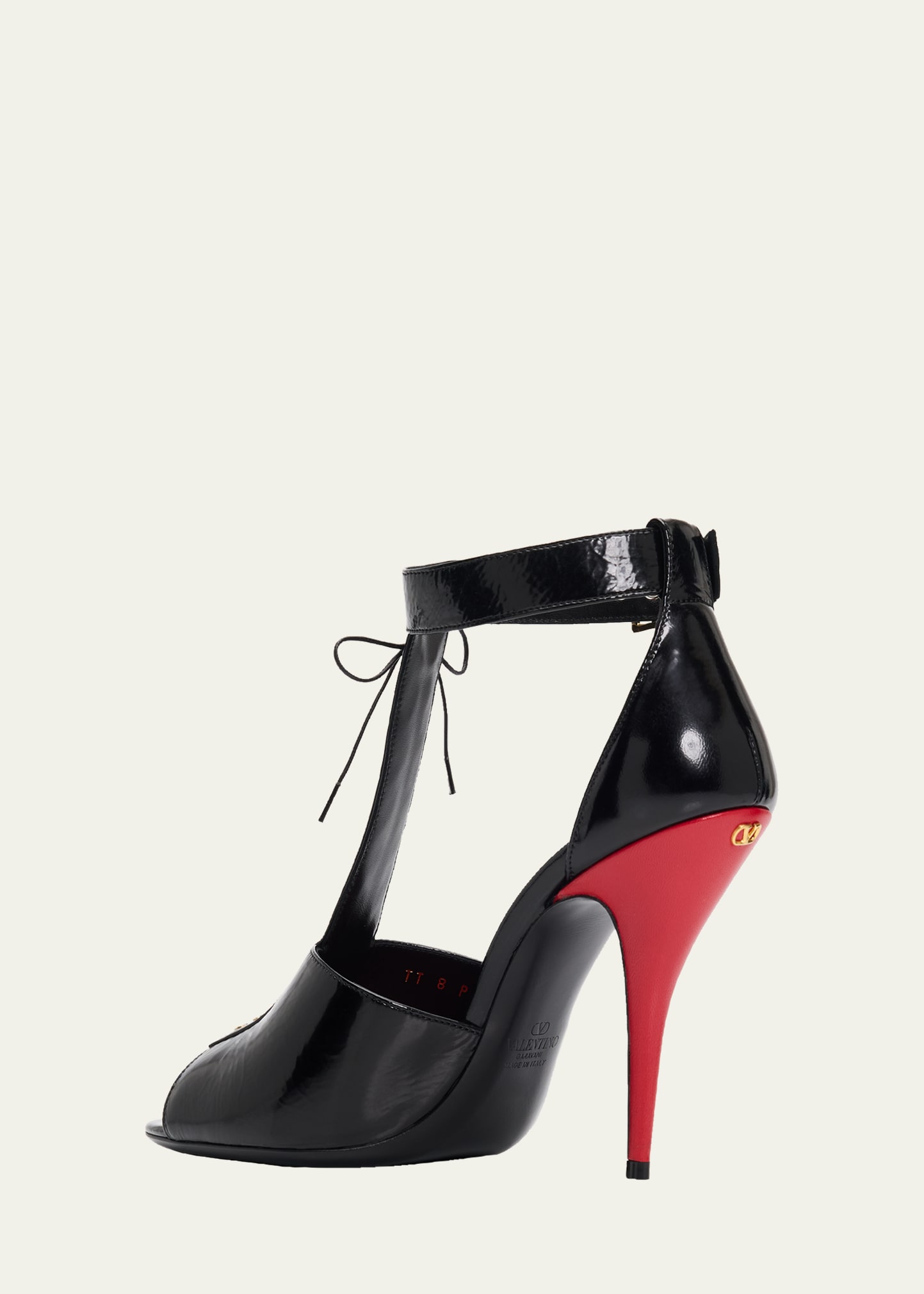 Valentino Garavani 105mm Patent Leather Bustier T-Strap Sandals