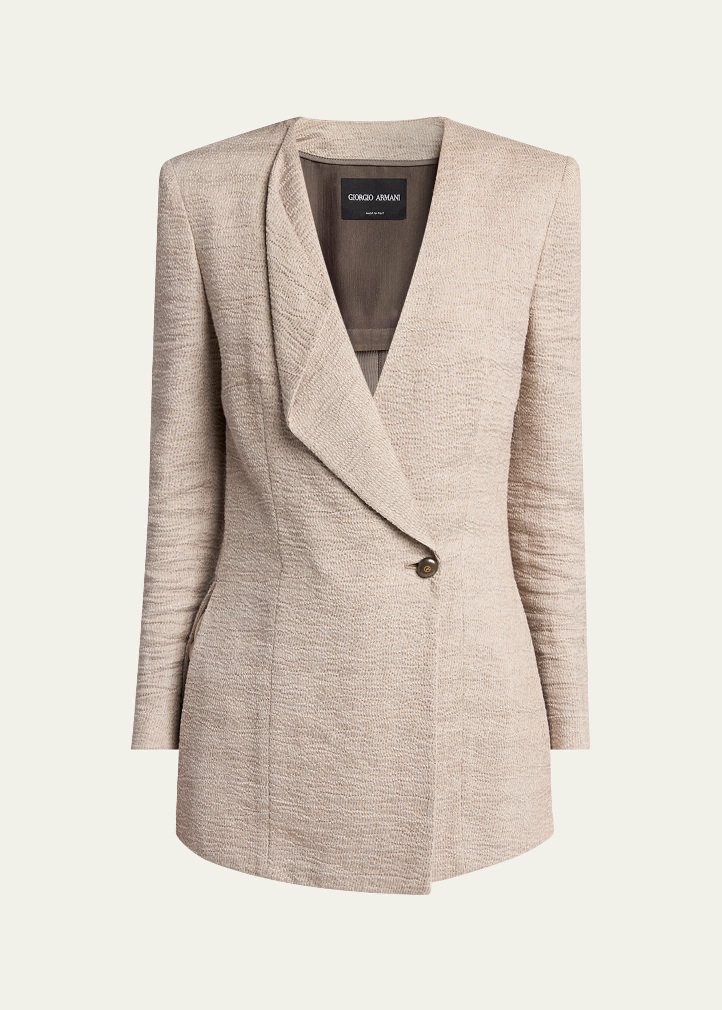 Giorgio Armani Linen Crepe Double-Breasted Jacket - Bergdorf Goodman