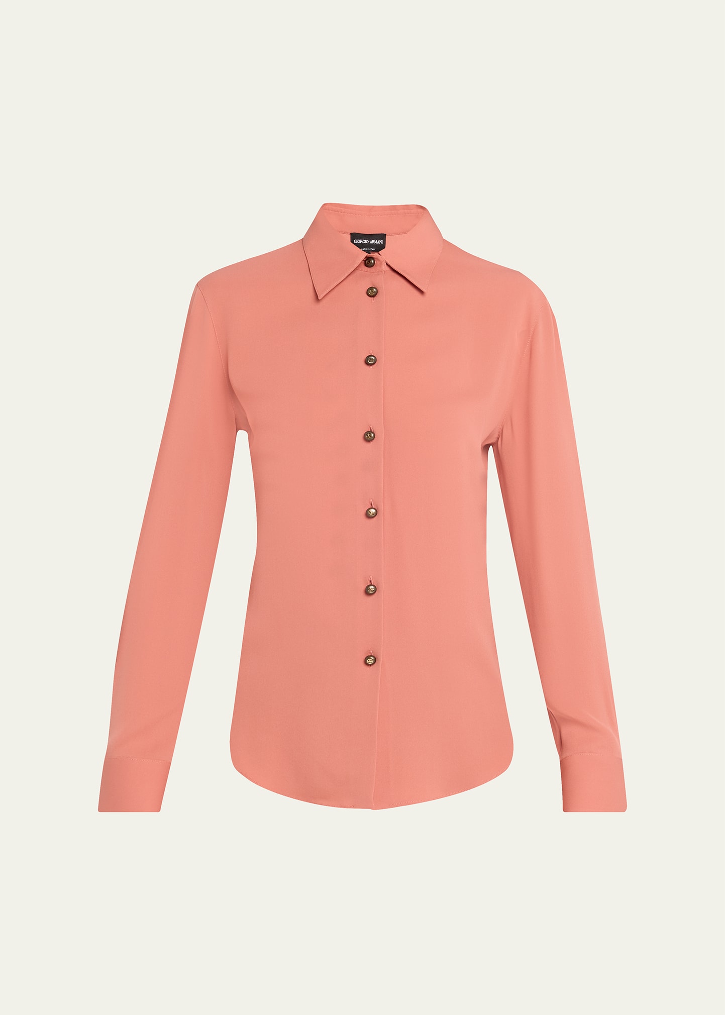 Giorgio Armani Silk Slim Button-Down Blouse - Bergdorf Goodman