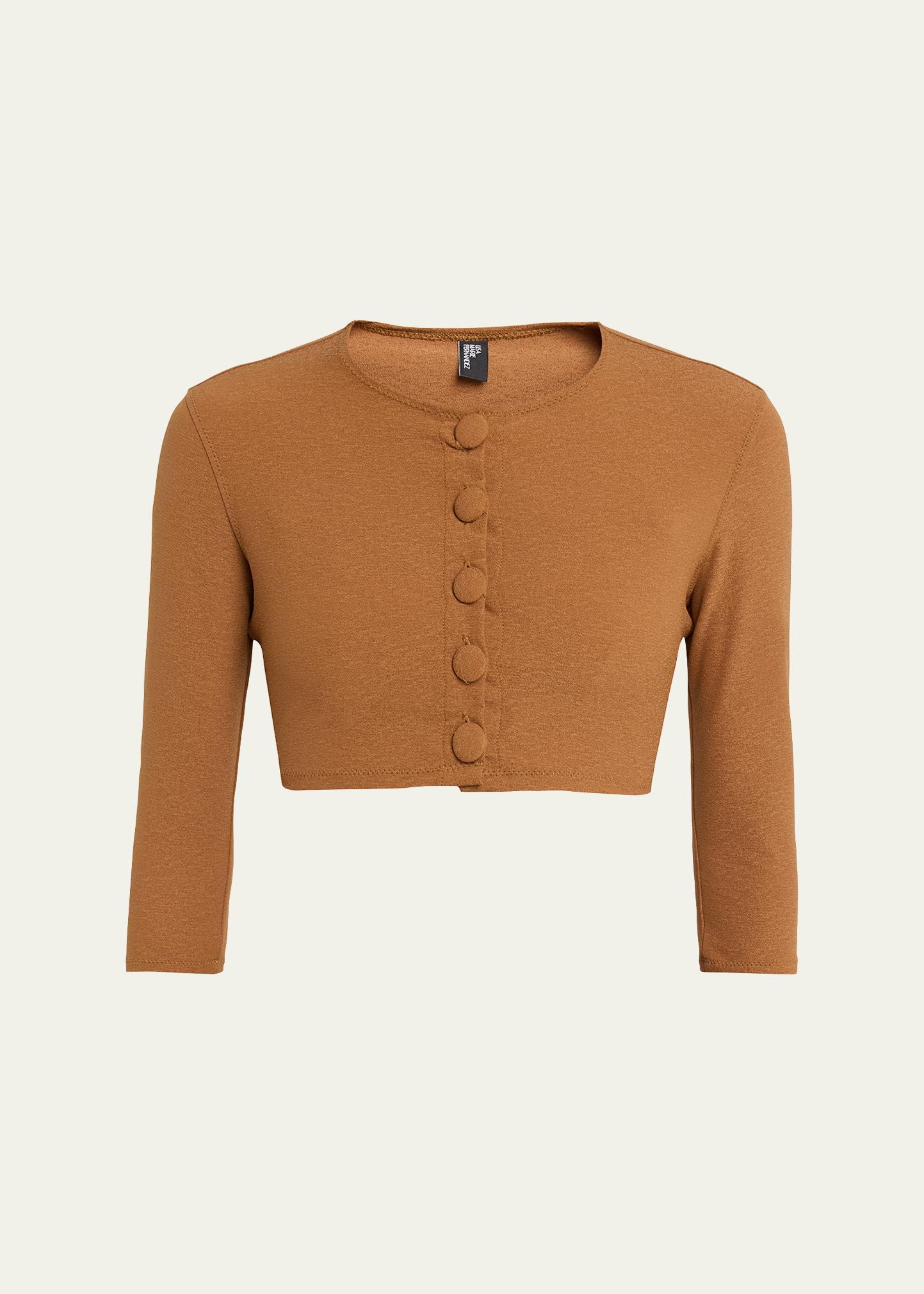 Lisa Marie Fernandez Crepe Cropped Cardigan - Bergdorf Goodman