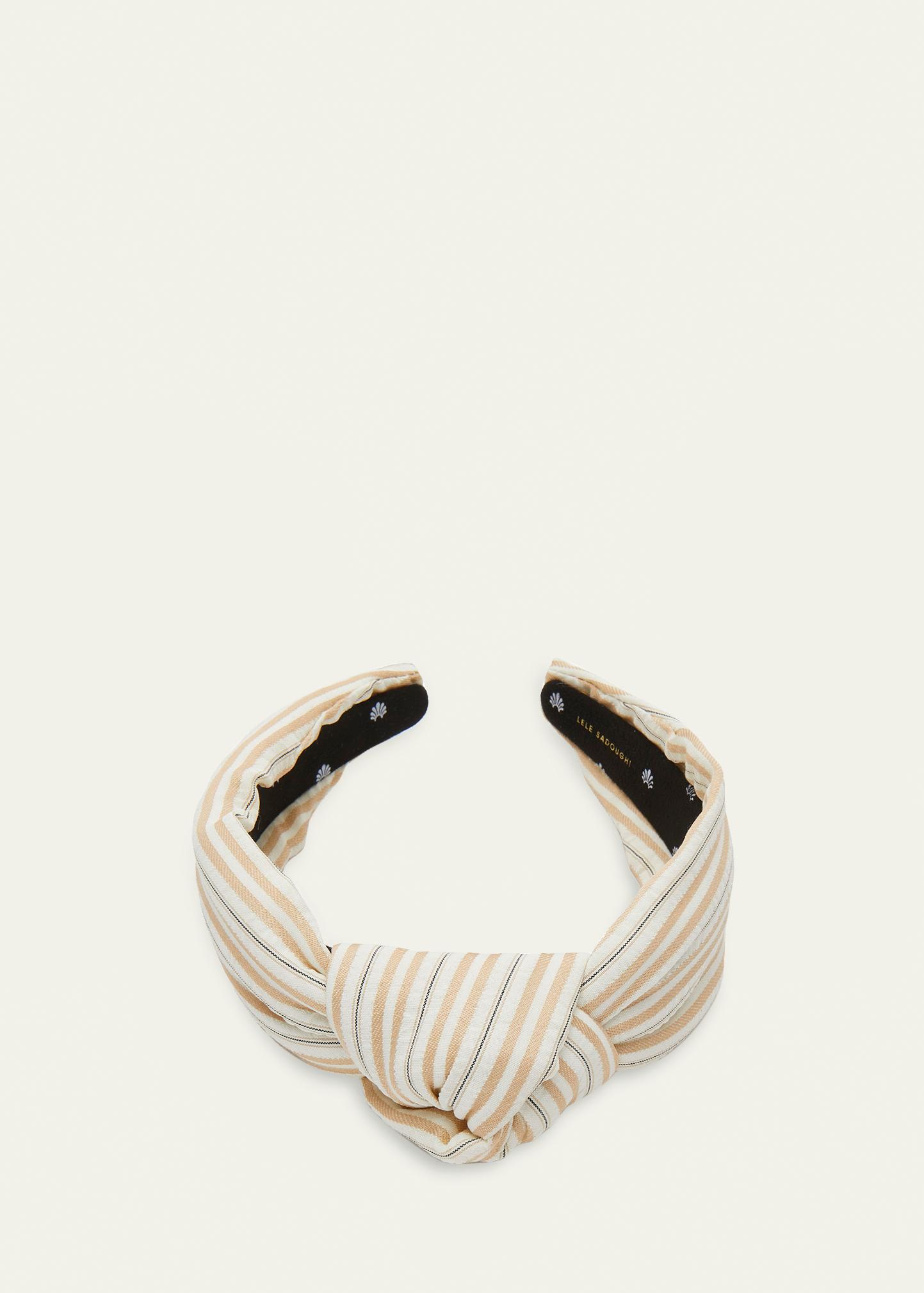 Lele Sadoughi Knotted Cotton Seersucker Headband - Bergdorf 