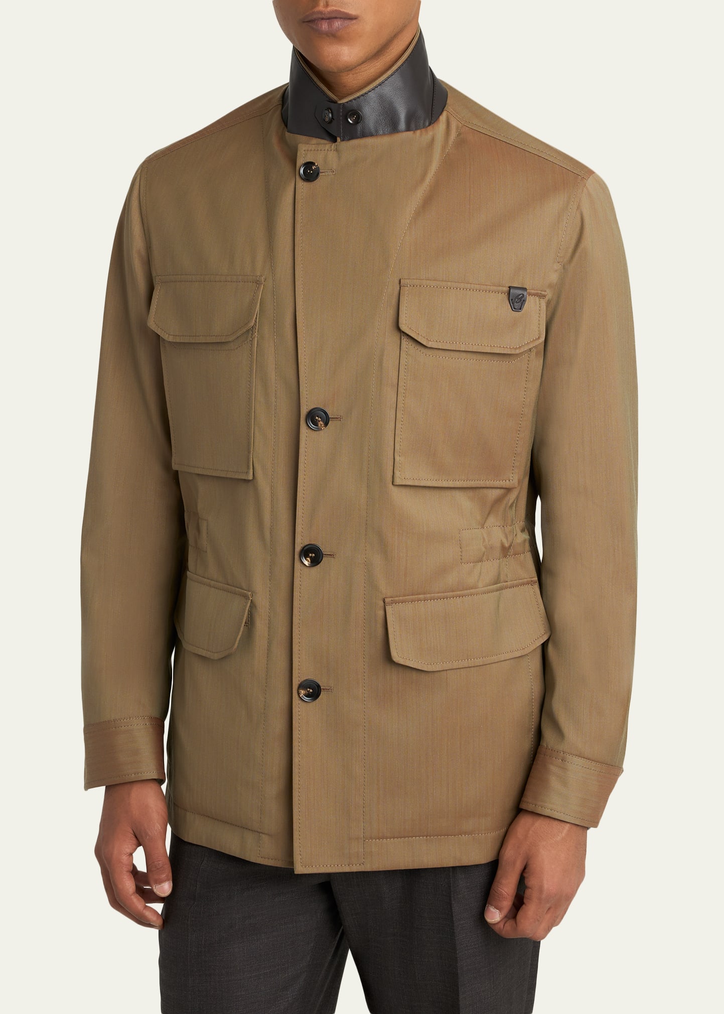 Brioni Men's Wool-Blend Sahariana Jacket - Bergdorf Goodman