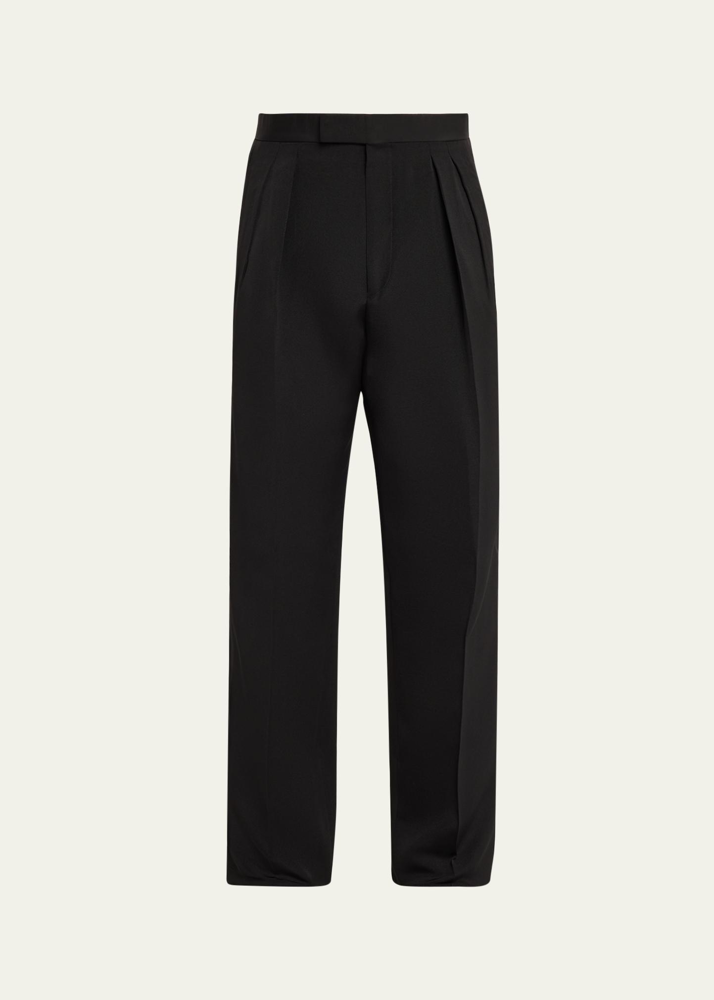 TOM FORD Men's Straight-Leg Double-Pleated Trousers - Bergdorf Goodman