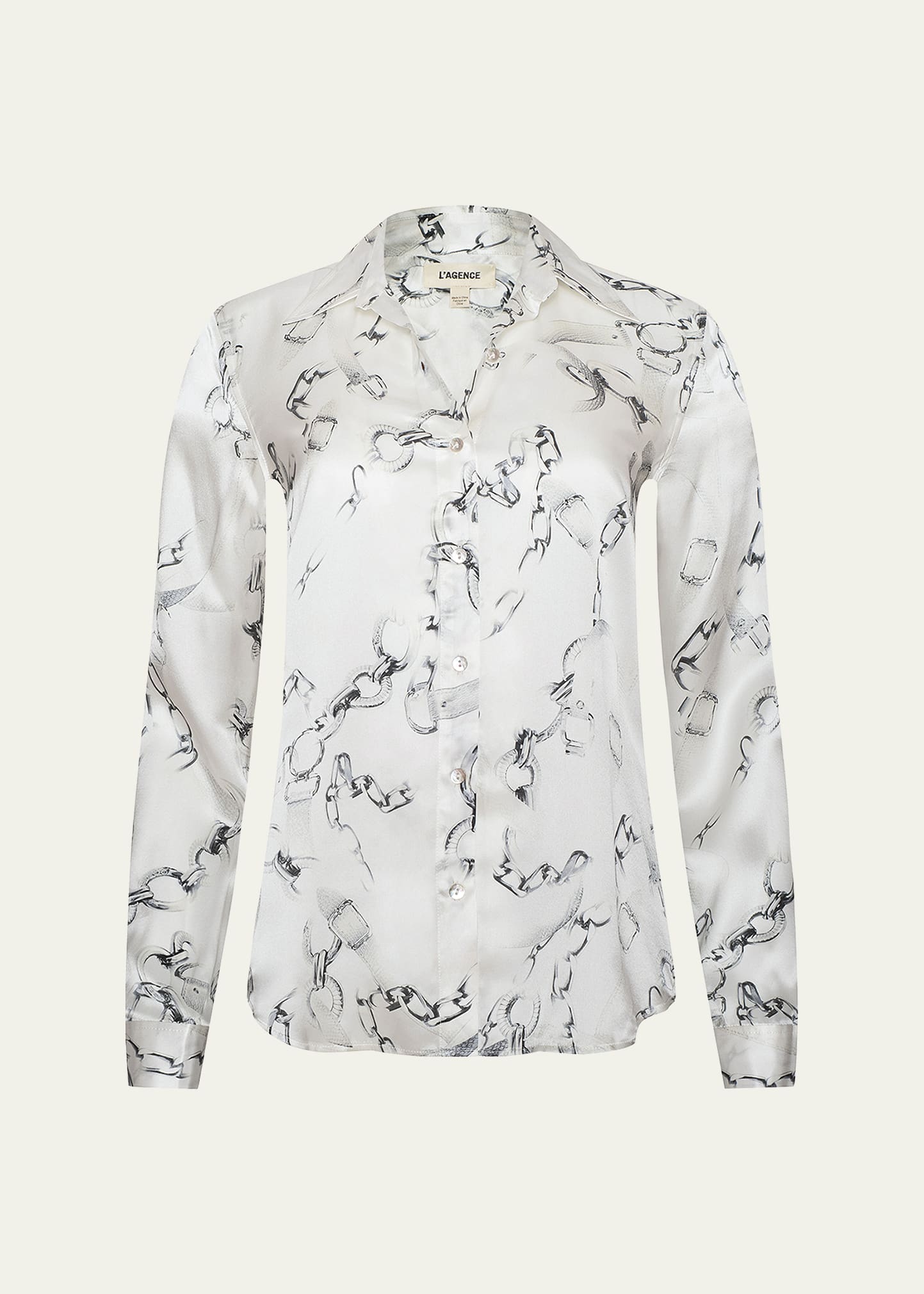L'Agence Multi Mix Chain Dani Silk Blouse - Bergdorf Goodman