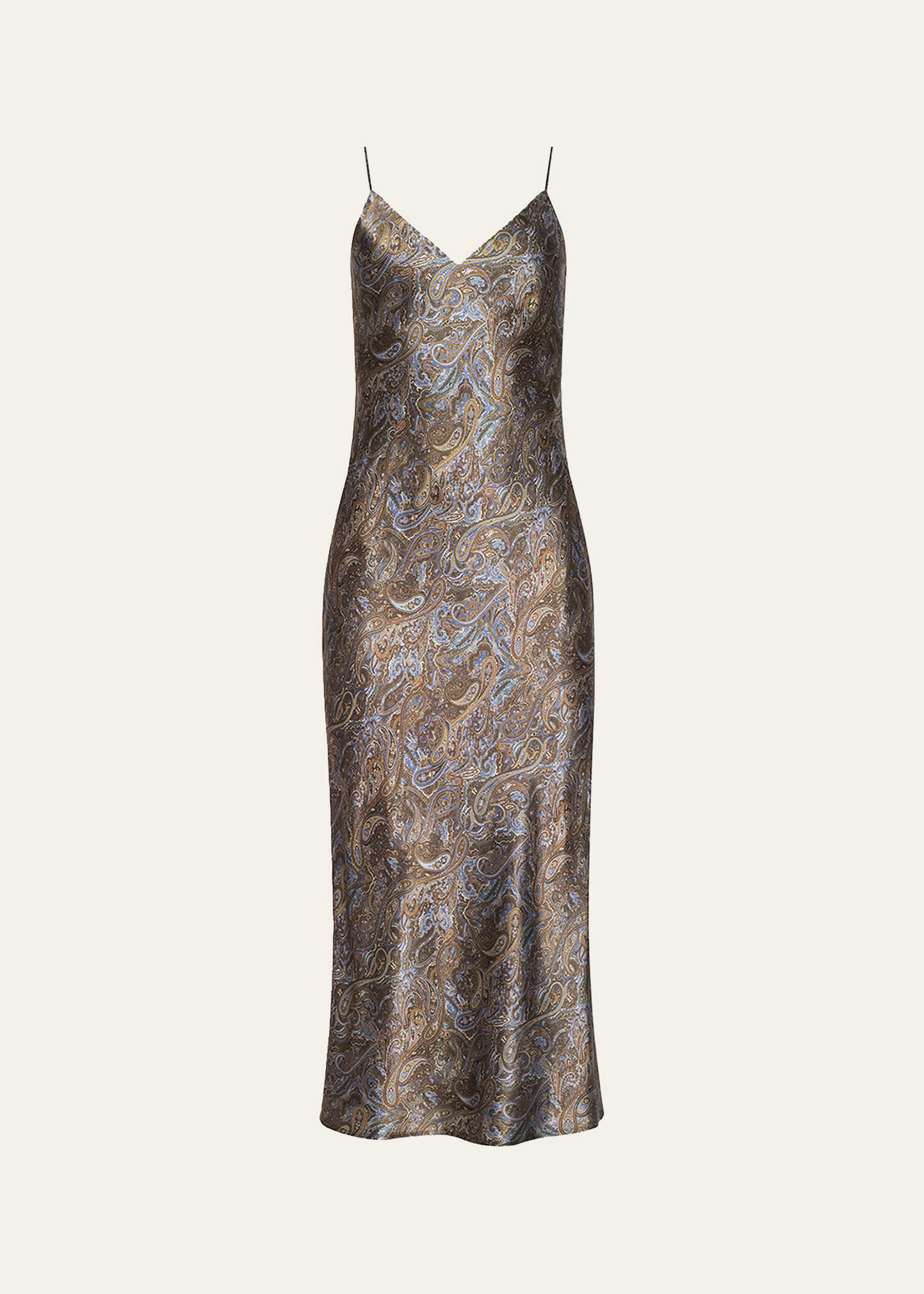 abstract print fitted midi slip dress Micas