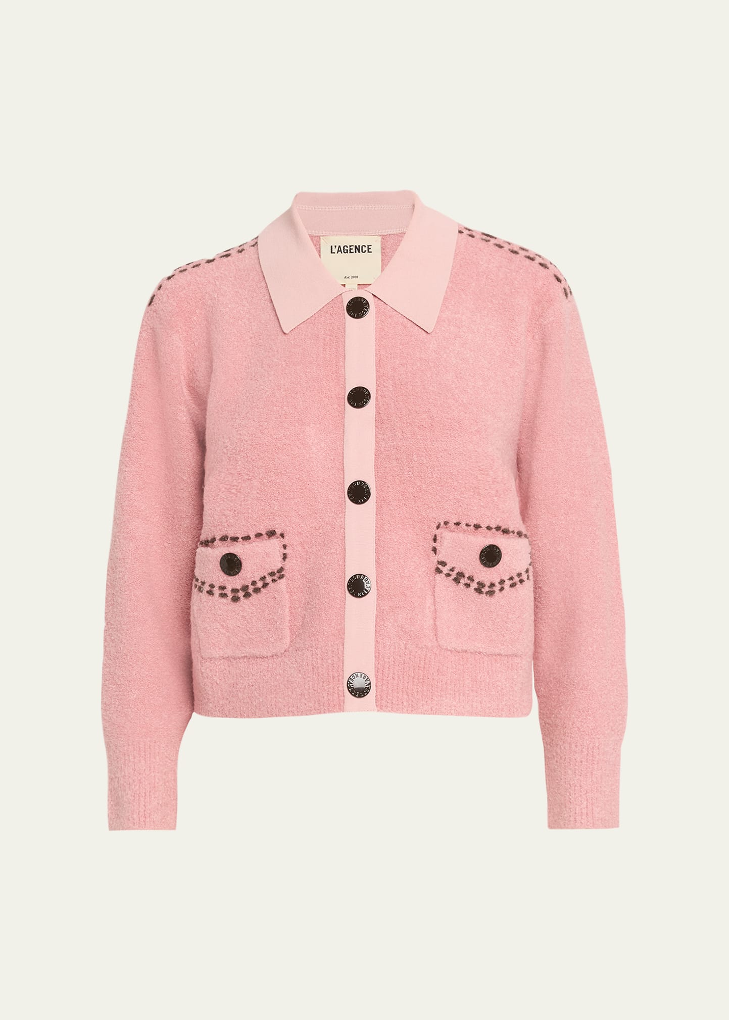 L'Agence Poetry Stitch Boucle Cardigan - Bergdorf Goodman