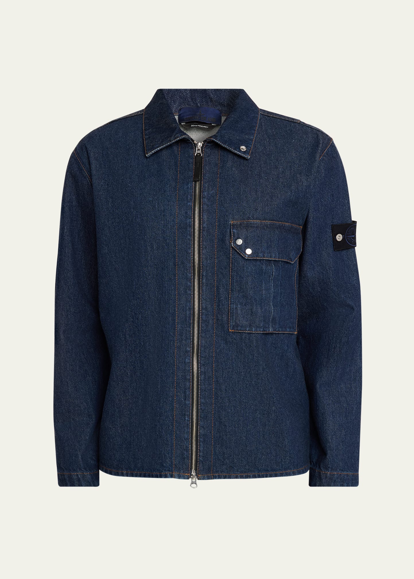 Stone Island Men's Denim Full-Zip Shirt Jacket - Bergdorf Goodman