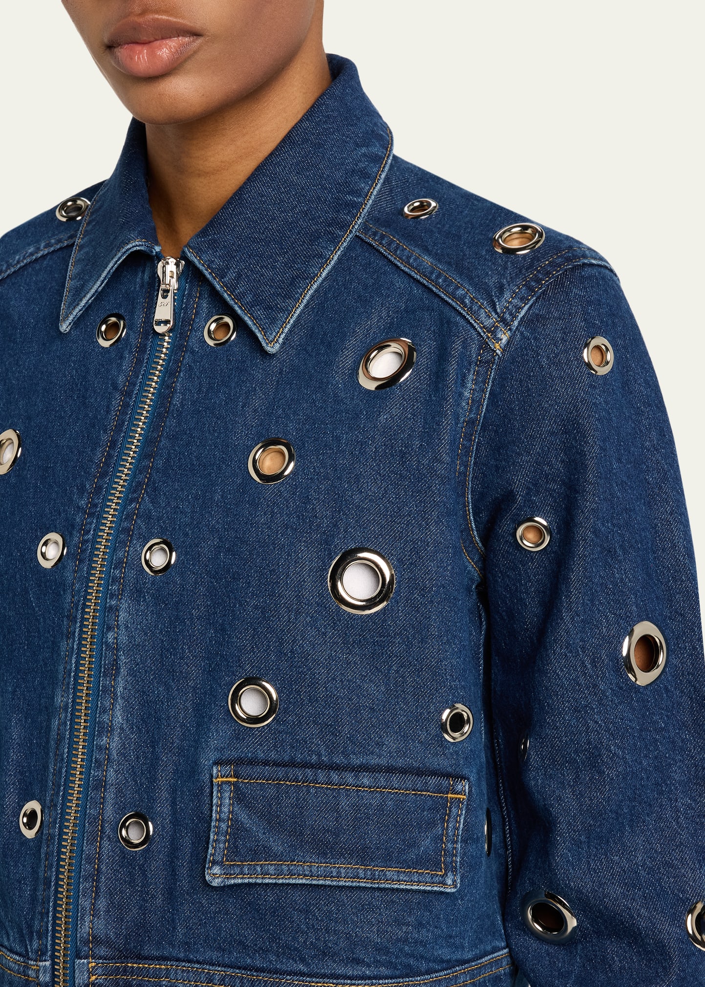 Cinq a Sept Harriet Embellished Denim Jacket - Bergdorf Goodman