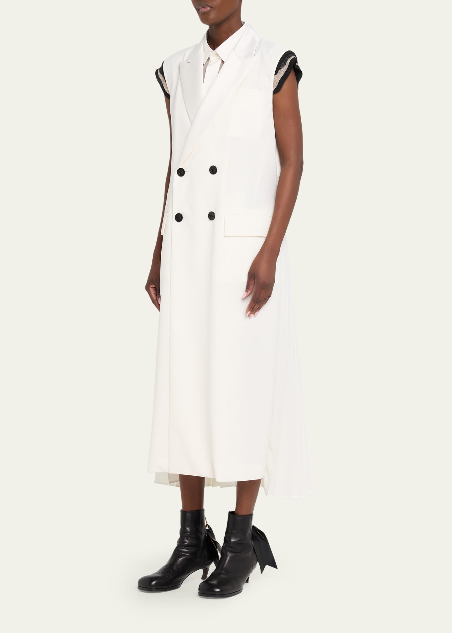 sacai Scarf-Neck Double-Breasted Suiting Vest - Bergdorf Goodman