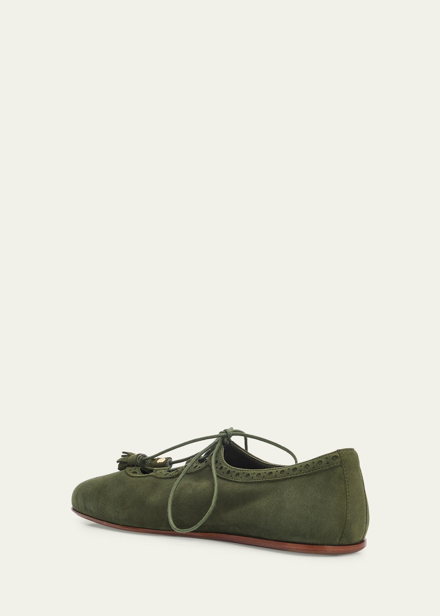 Church's Rhea Suede Lace-Up Ballerina Flats - Bergdorf Goodman
