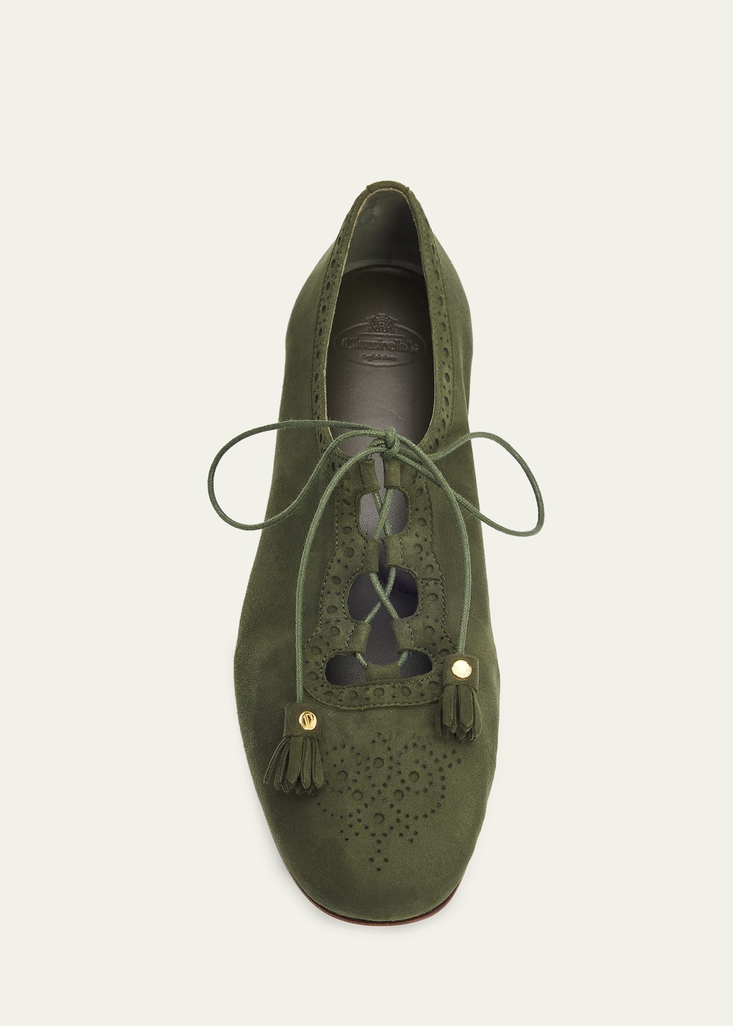 Church's Rhea Suede Lace-Up Ballerina Flats - Bergdorf Goodman