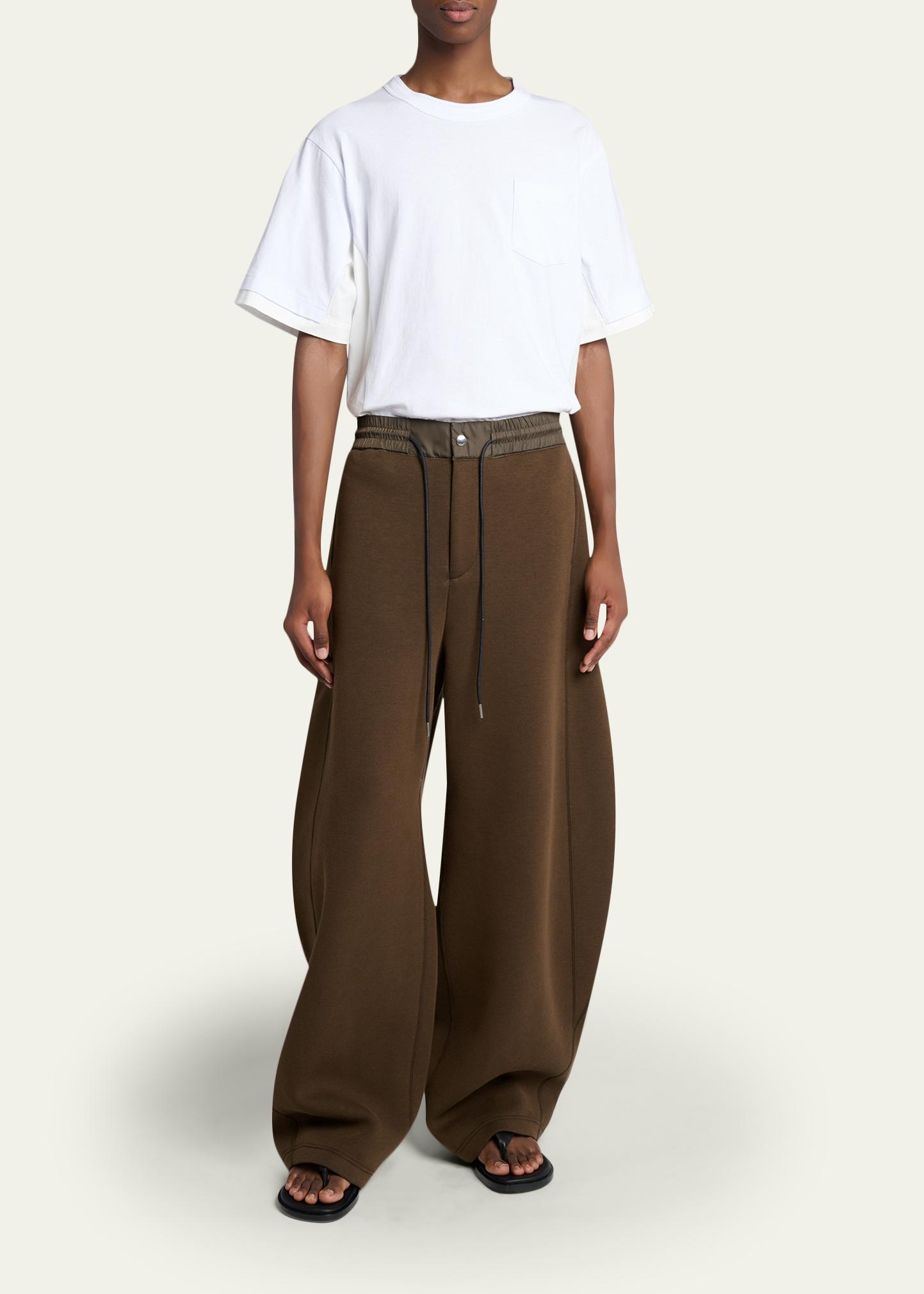 sacai Men's Sponge Barrel-Leg Sweatpants - Bergdorf Goodman