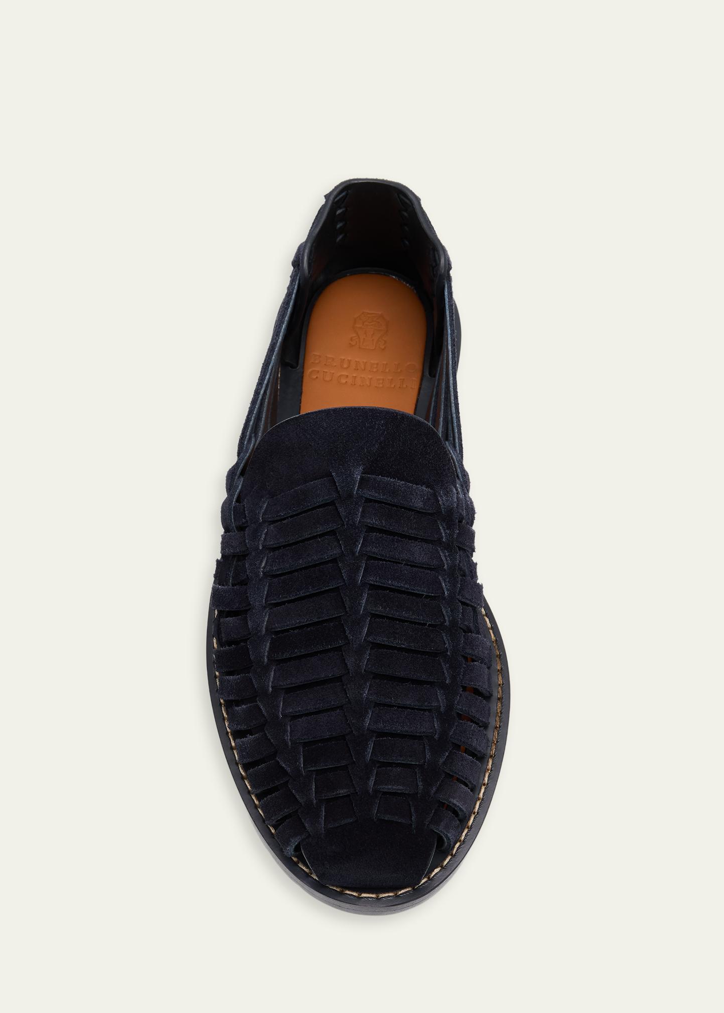 値段交渉OK　BRUNELLO CUCINELLI レザーシューズ　28センチ Brunello Cucinelli Men's Woven Suede Sandals - Bergdorf Goodman